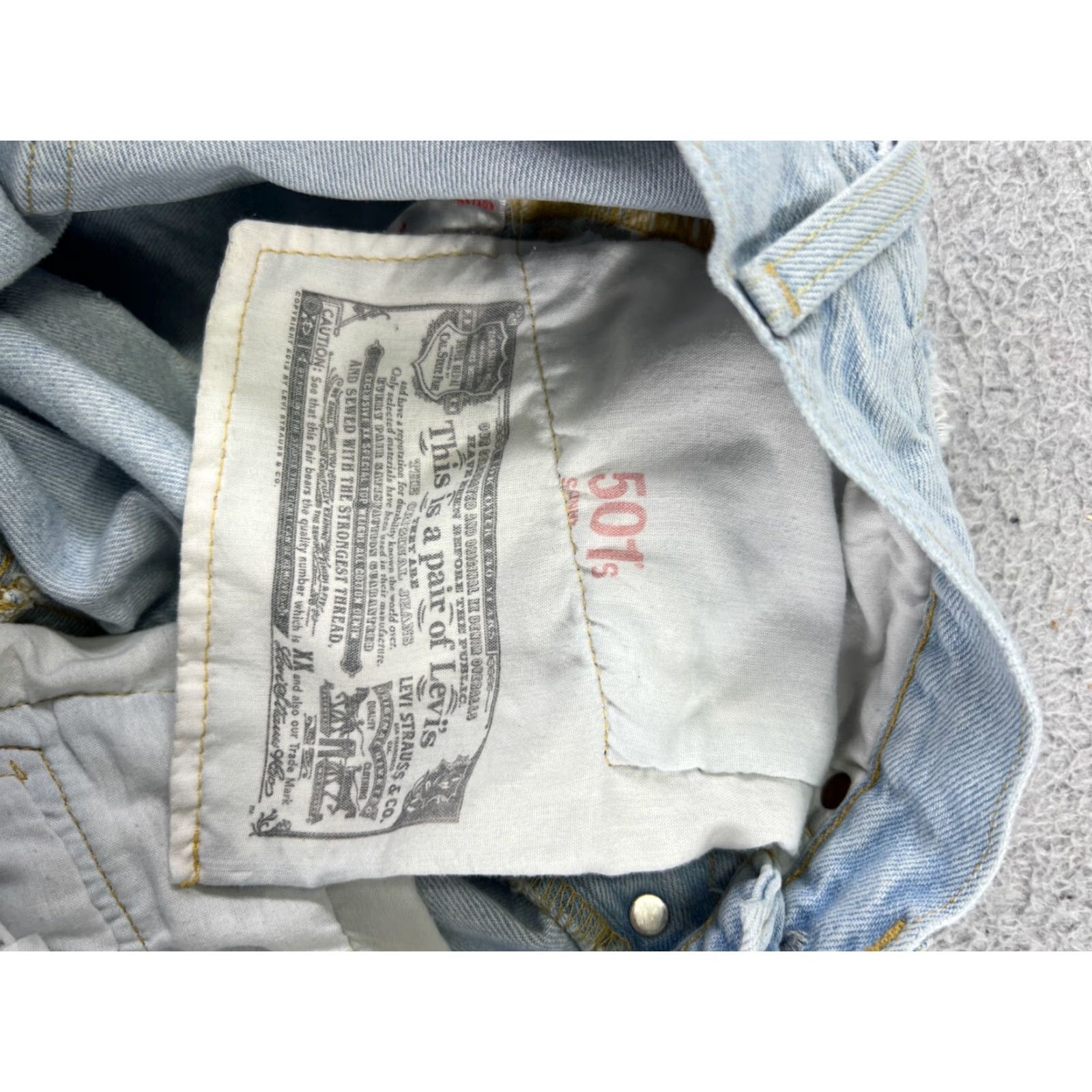 Levi's Levis Jeans Womens 501 Regular 26 White Denim Button 5-Pocket Distressed Stretch Vintage No Size 26" / US 2 / IT 38 - 5 Thumbnail