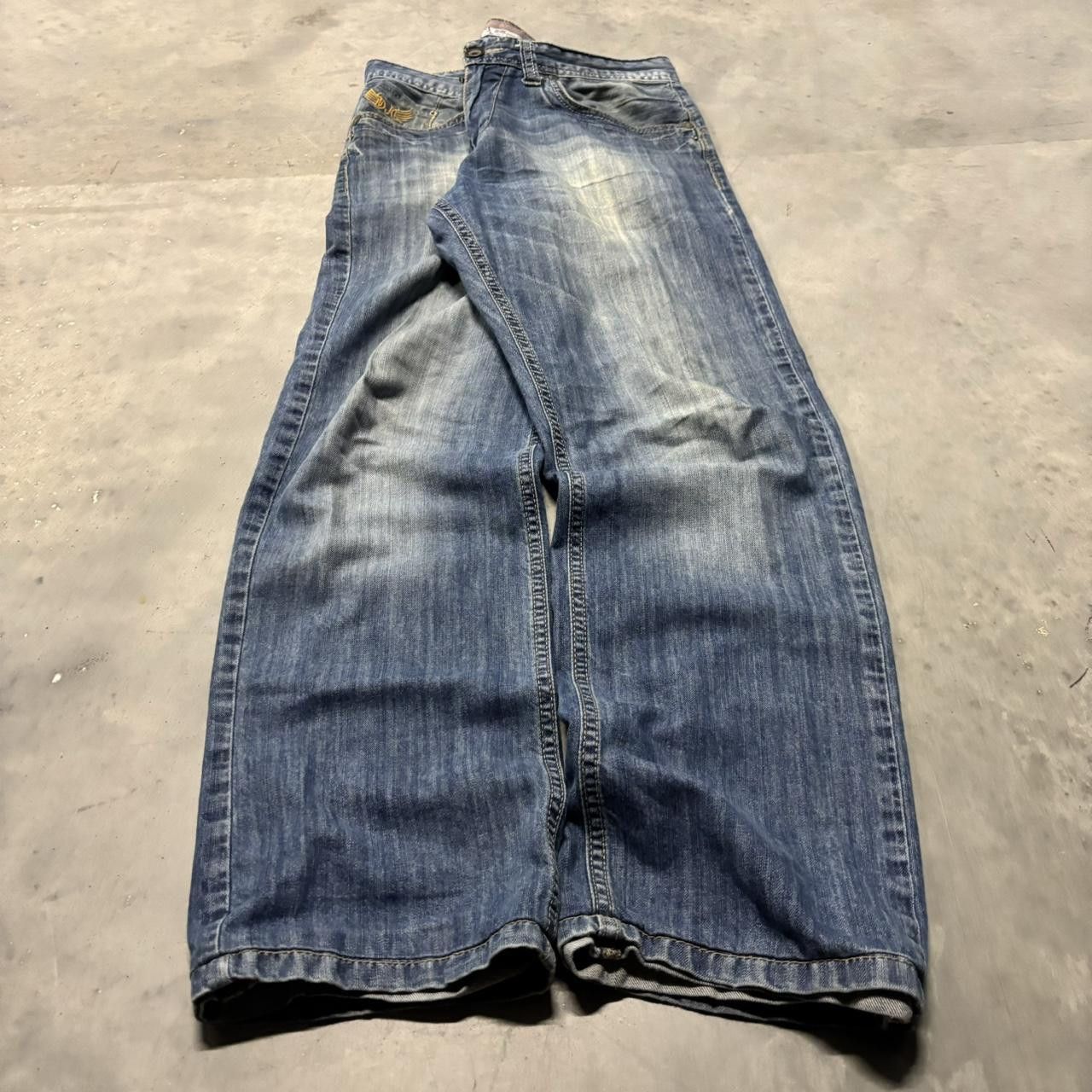 Japanese Brand × Vintage Crazy Vintage Y2K/2000s Grunge Faded Medium Wash Denim Jeans! Size US 31 - 3 Thumbnail
