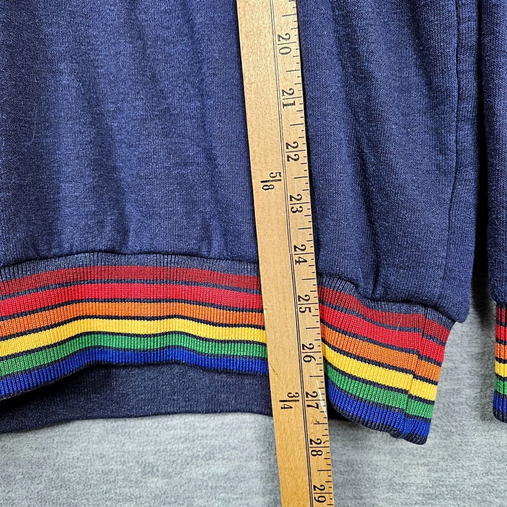 Aviator Nation AVIATOR NATION Unisex Sweatshirt Pullover Navy Rainbow Logo Cotton Polyester Crew Neck Sz M All Seasons Fall Spring Summer Winter Blue Size M / US 6-8 / IT 42-44 - 4 Thumbnail