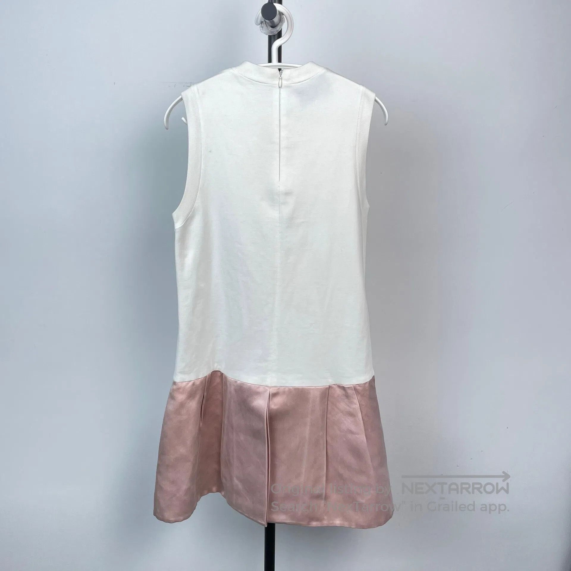 Prada Prada Bow Pink and White Color Block Triangle Logo Sleevel Size XS / US 0-2 / IT 36-38 - 2 Thumbnail
