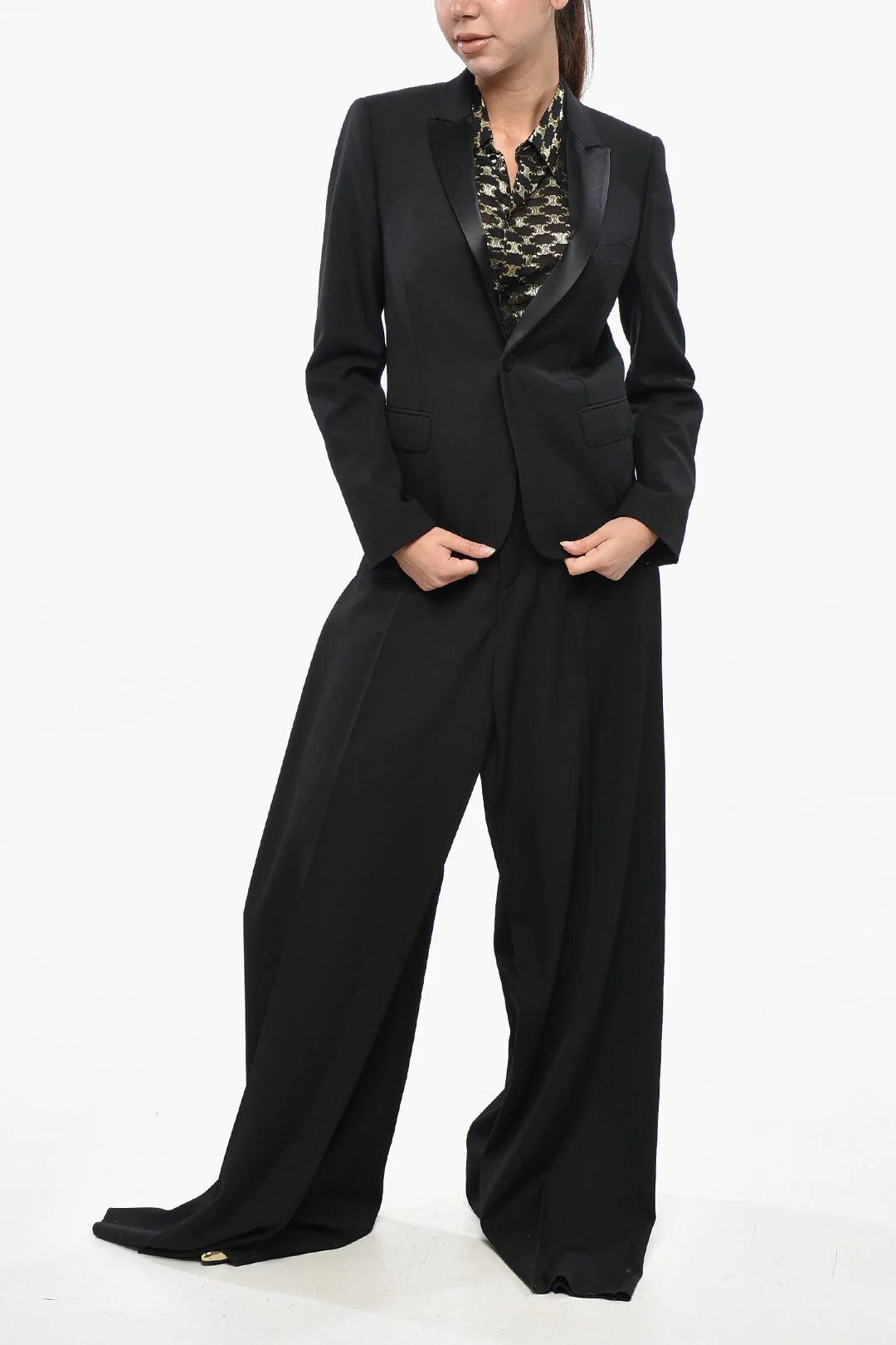 Celine og1mm0326 Mohair-Blend Slim-Fit Blazer in Black Size S / US 4 / IT 40 - 4 Thumbnail