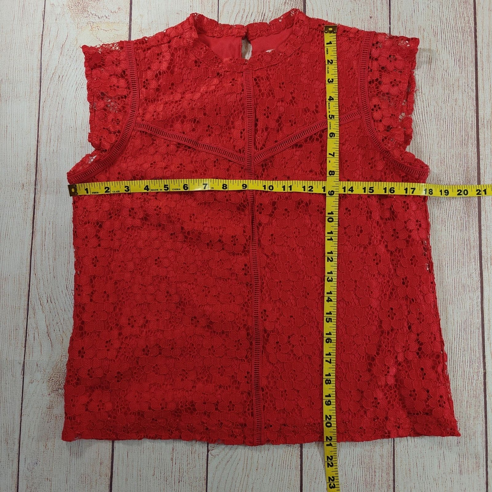 Nanette Lepore High Neck Floral Lace Overlay Cap Sleeve Top sz S Size S / US 4 / IT 40 - 6 Thumbnail