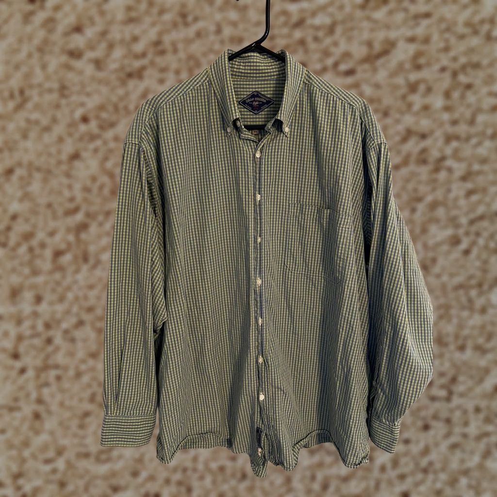 Bills Khakis Bills Khakis Men's 2XL Gree/Blue Check L/S Button Up Dress Shirt - Made in USA Size 48R - 1 Thumbnail