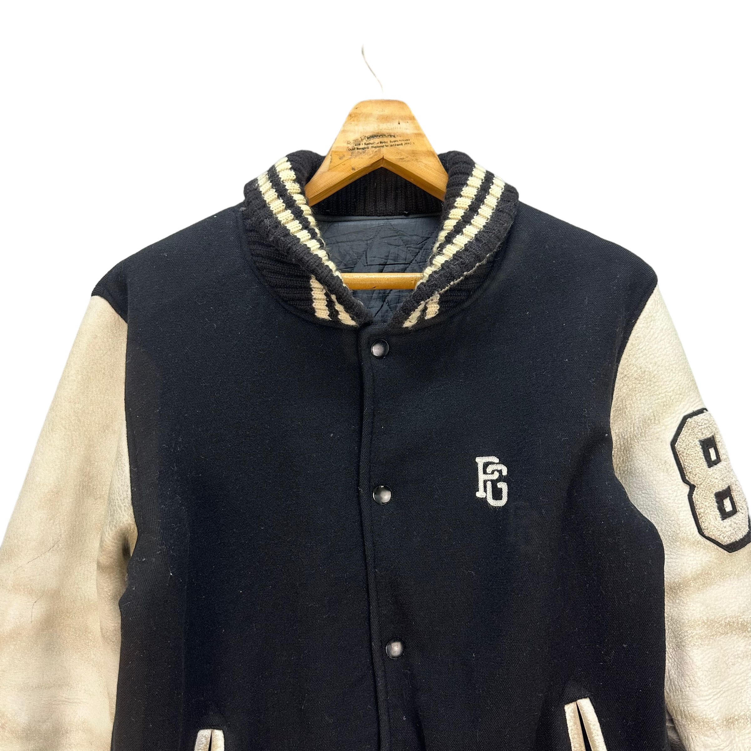 Japanese Brand PEARLY GATES WOOL LEATHER VARSITY JACKET #8180-209 Size US M / EU 48-50 / 2 - 5 Thumbnail