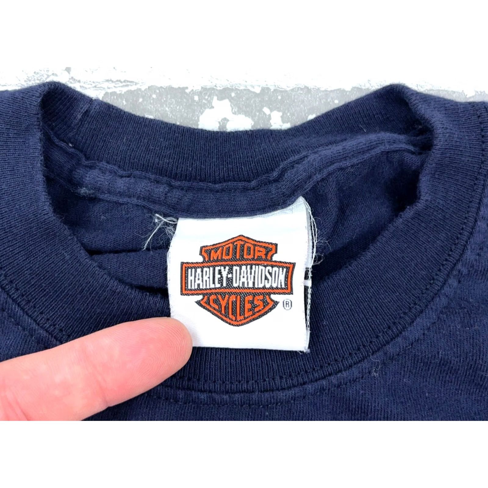 Harley Davidson Harley-Davidson Shirt Men Medium Blue Tee Biker Myrtle Beach American Flag Retro 80s USA Logo Graphic Print Short Sleeve Crew Neck Vintage: No Size US M / EU 48-50 / 2 - 7 Thumbnail