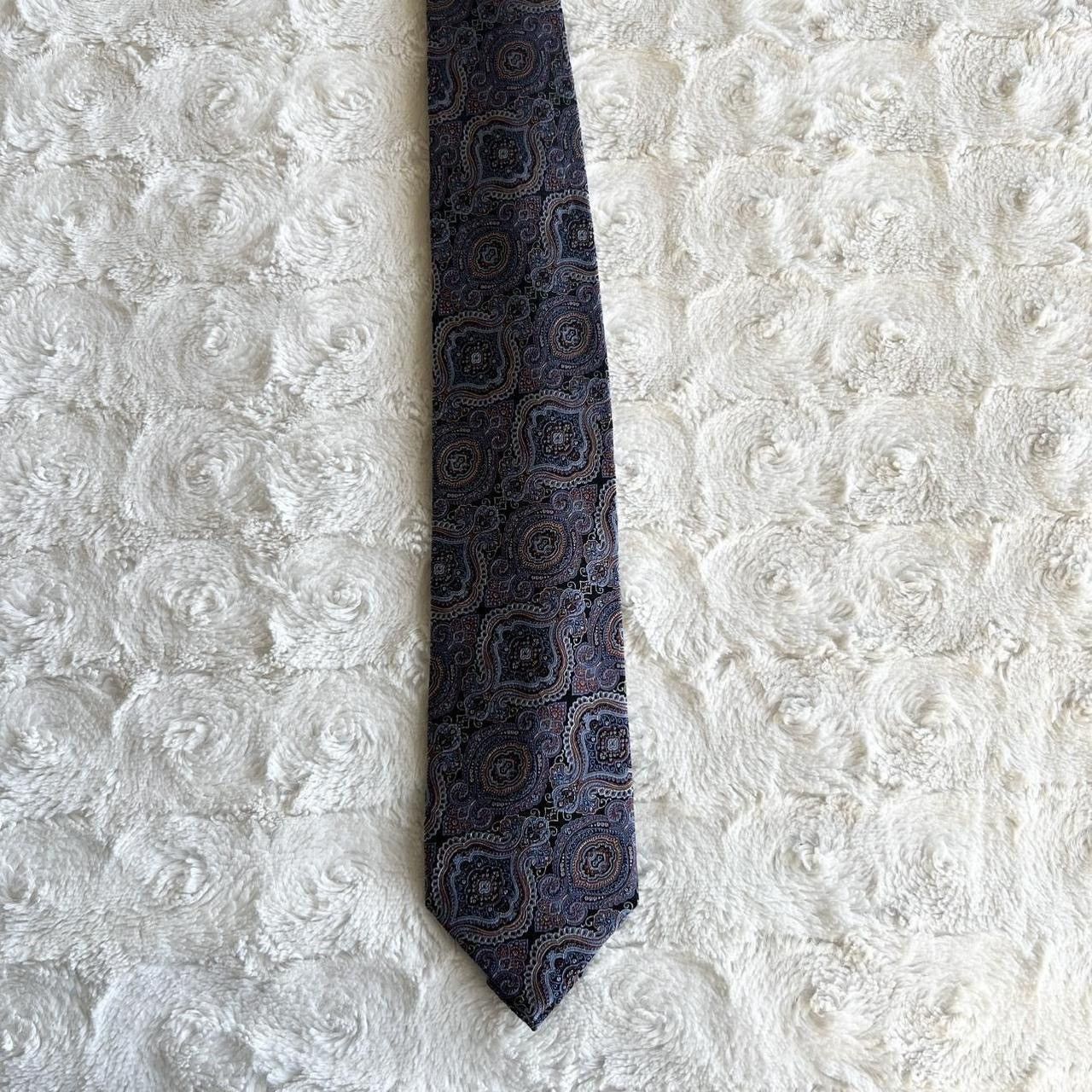 Jos. A. Bank Vintage Jos A Bank Necktie Mens Blue Silk Paisley Geometric Size ONE SIZE - 4 Thumbnail