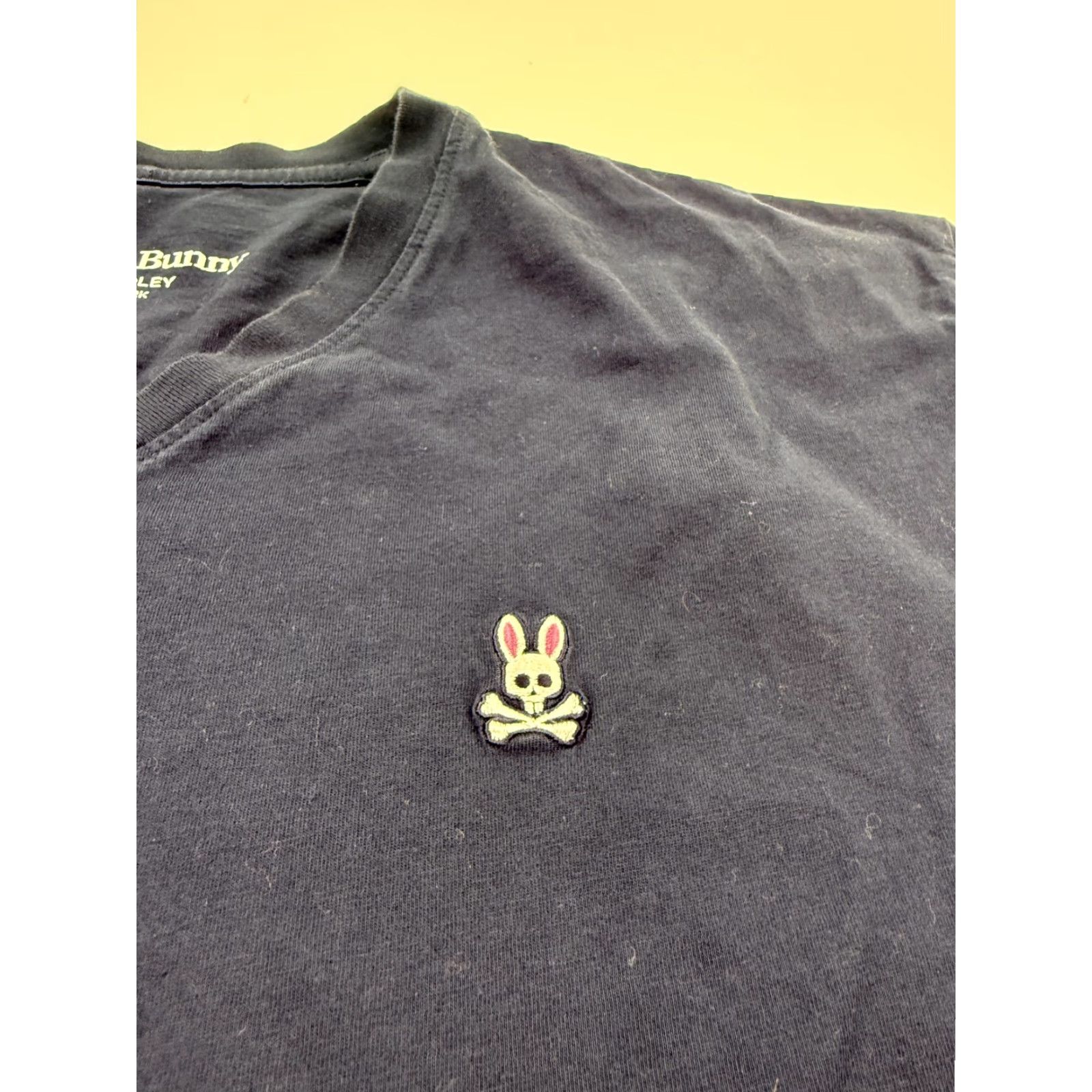 Psycho Bunny Psycho Bunny Shirt Mens Large Blue V-Neck T-Shirt with Embroidered Logo Skull Bunny Tee Size US L / EU 52-54 / 3 - 2 Thumbnail