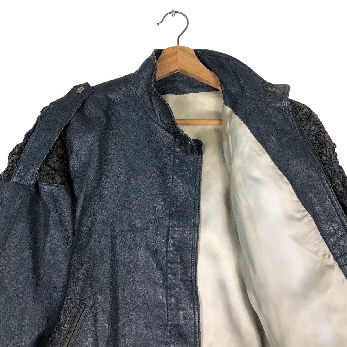 Japanese Brand 🔥Vintage Biker Leather Jacket Double Collar Issey Miyake Size US M / EU 48-50 / 2 - 12 Thumbnail