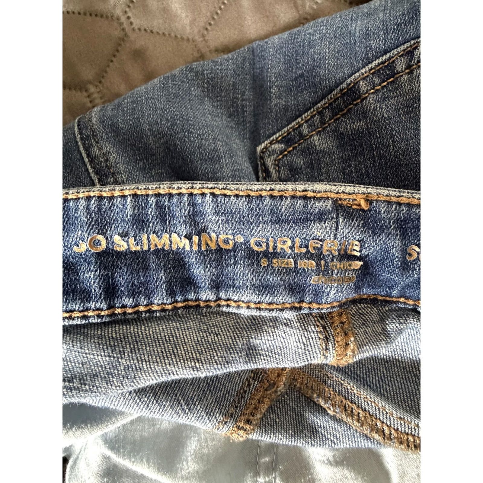 Vintage Chico's Jeans Womens 16R Blue Boyfriend Embroidered Floral Size 38" / US 16 / IT 52 - 3 Thumbnail