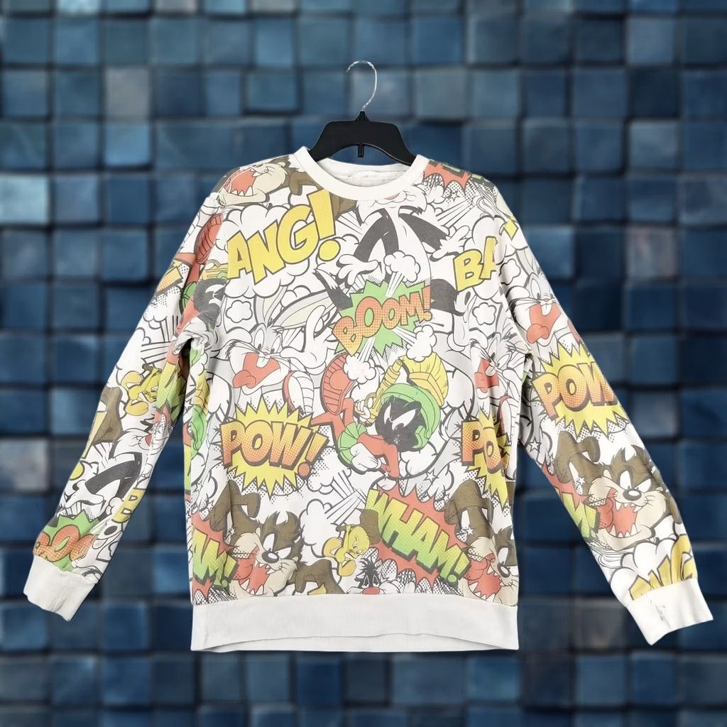 Vintage Vintage Looney Tunes Sweatshirt All Over Print Marvin Bugs Bunny Sylvester 23X28 L White Hip Hop 1990s Mens Size US L / EU 52-54 / 3 - 1 Thumbnail