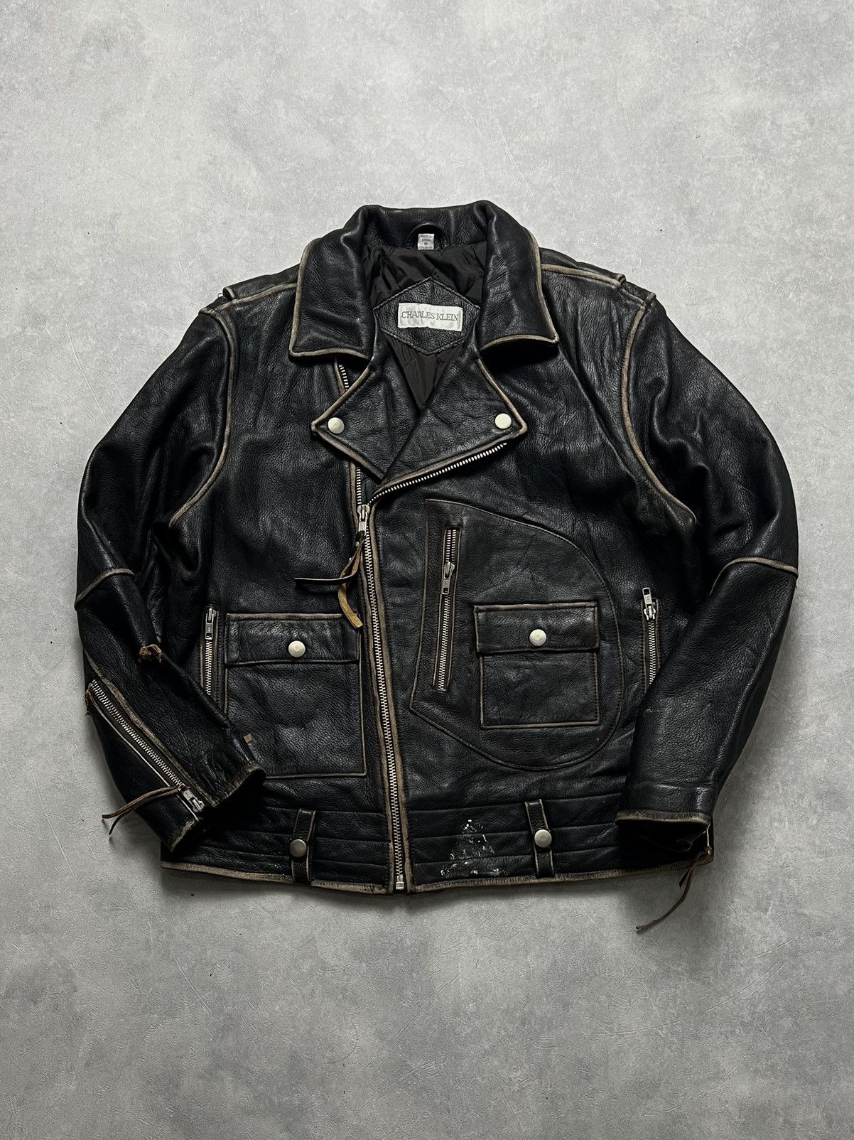 Vintage Charles Klein Bikers Ramones Leather Jacket