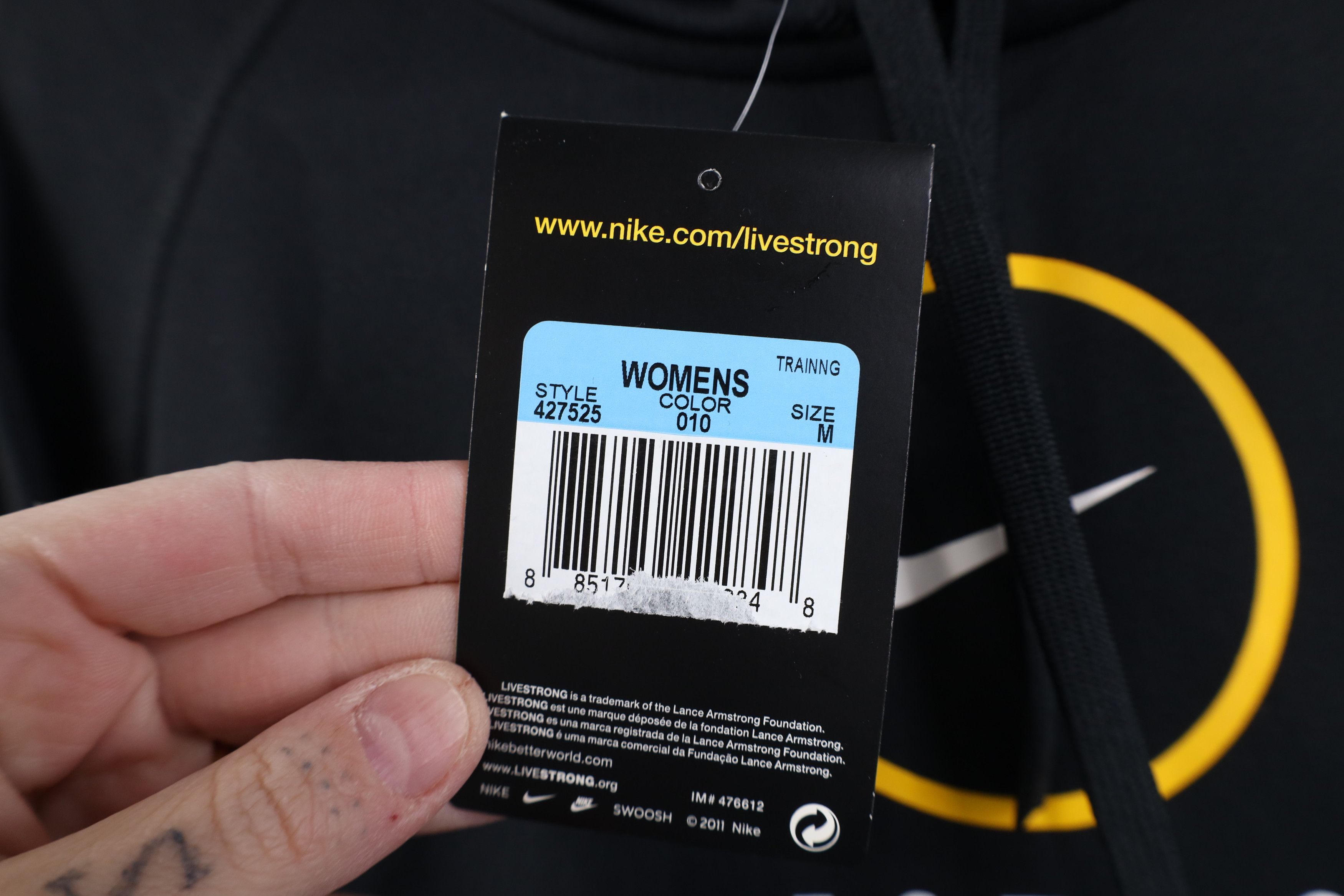 Nike Deadstock Vintage Y2K Nike Livestrong Armstrong Hoodie Black Size M / US 6-8 / IT 42-44 - 8 Thumbnail