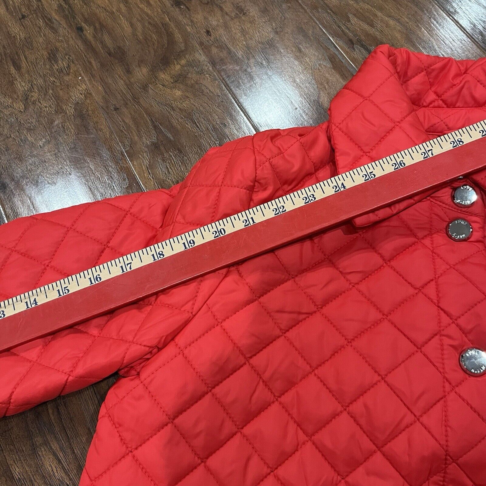NEW Anne Klein Womens Jacket Red Quilted Side-Slit Midweight