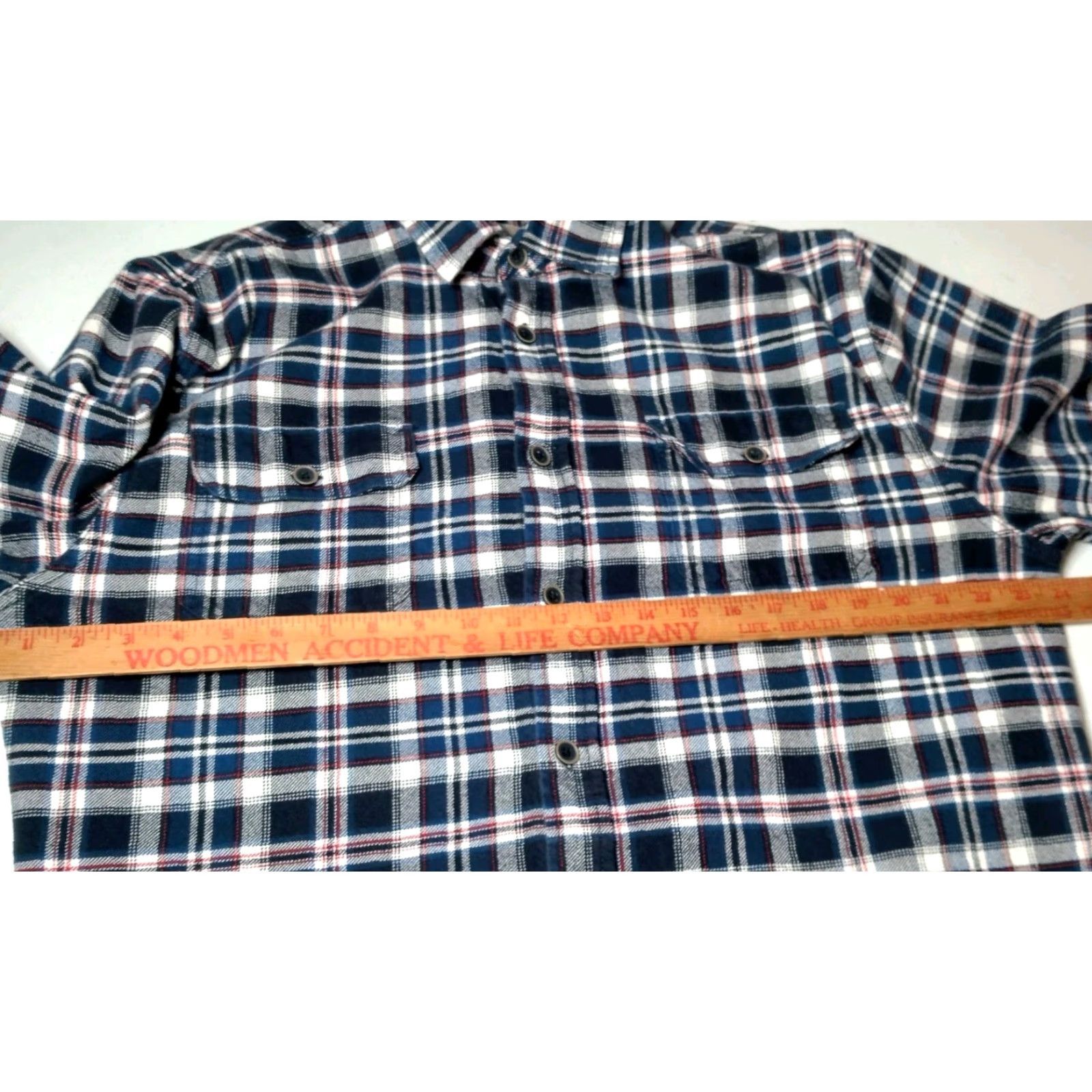 Vintage VINTAGE JAC HS Flannel Shirt LT Large Tall Blue Plaid Heavyweight Cotton Tartan Workwear Mens Large Tall Blue Plaid 1970s 80s Outdoorsy Work Shirt Size US L / EU 52-54 / 3 - 4 Thumbnail