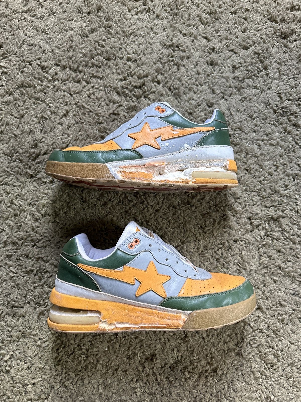 Bape VERY WORN Rare Bapesta READ DESCRIPTION Size US 9.5 / EU 42-43 - 8 Thumbnail