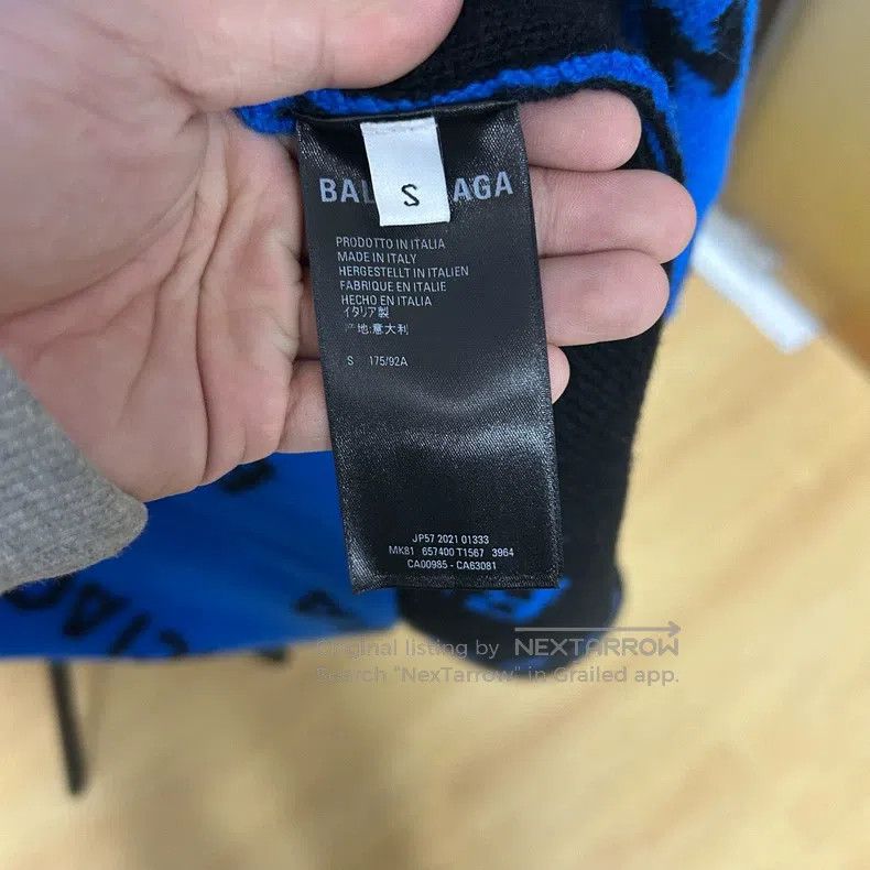 Balenciaga Balenciaga Klein Blue Barrage Full Print Oblique Letter Lo Size US S / EU 44-46 / 1 - 4 Thumbnail