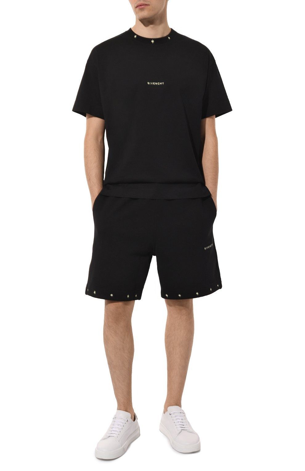 Givenchy Black and Yellow Embroidered Star Logo Oversized T-Shirt Size US M / EU 48-50 / 2 - 3 Thumbnail