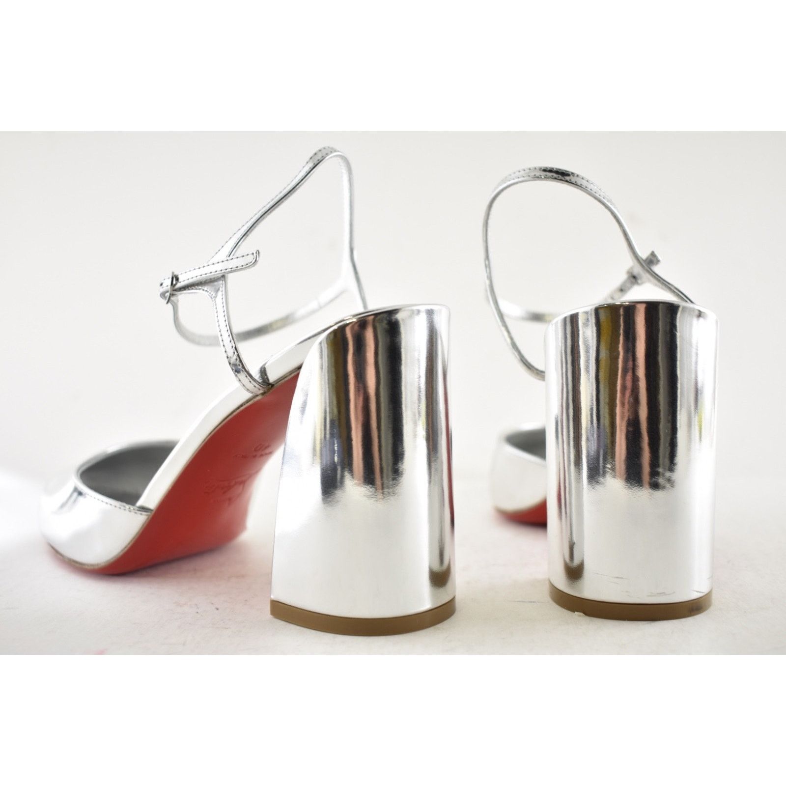 Christian Louboutin Christian Louboutin Jane Pump 85 Silver Leather Sandal 40 Size US 10 / IT 40 - 18 Thumbnail