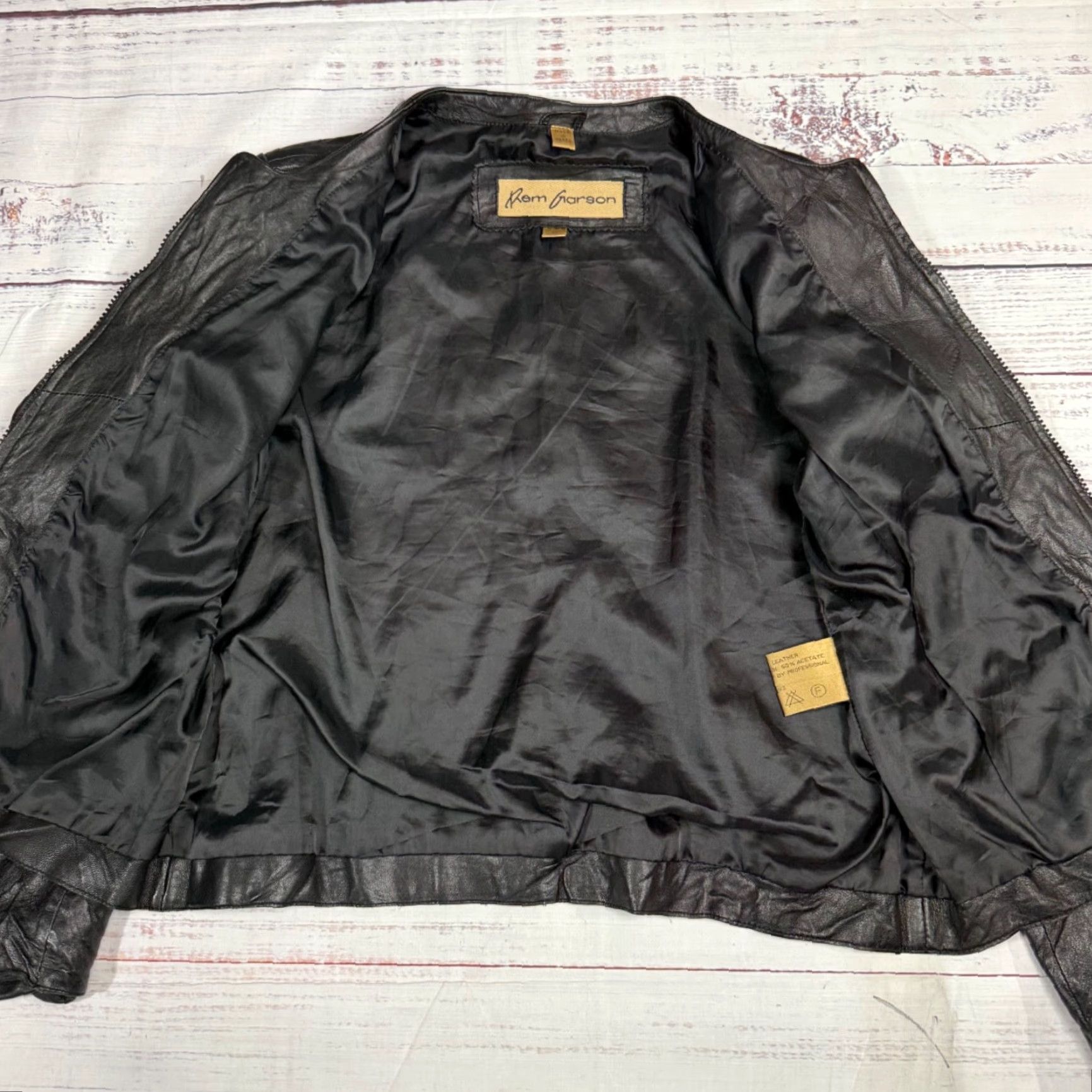 Vintage Rem Garson Womens Black Leather Jacket Size M Zip Front Lined Size M / US 6-8 / IT 42-44 - 5 Thumbnail