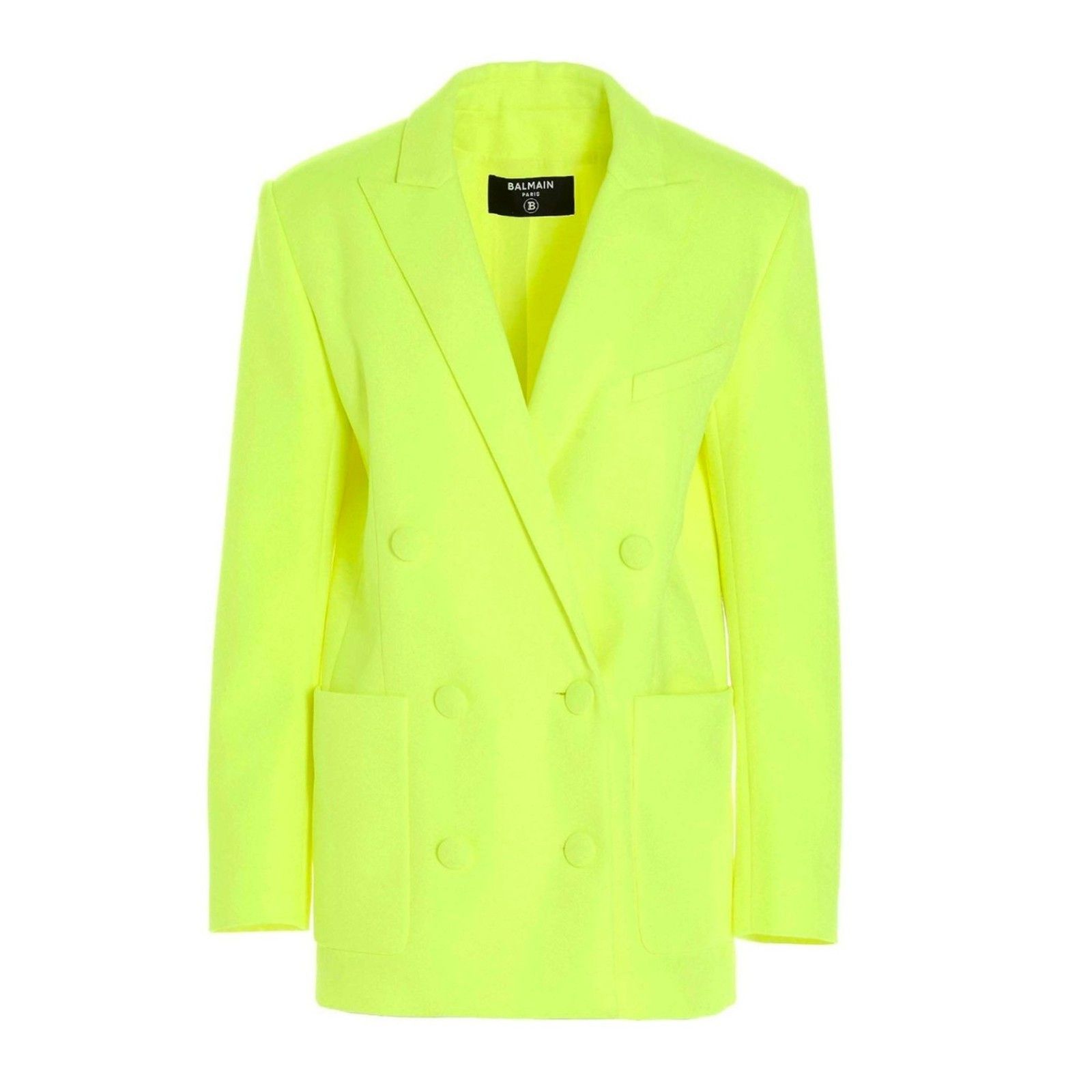 Double Breasted Boyfriend Blazer in Neon Yellow US 4 $1995