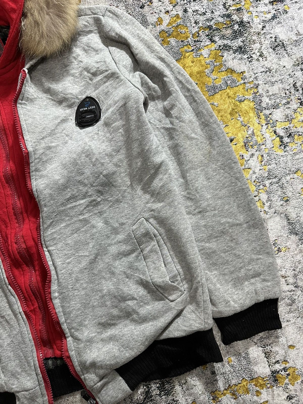 IF SIX WAS NINE LGB STYLE DOUBLE LAYER FUR ZIP UP HOODIE