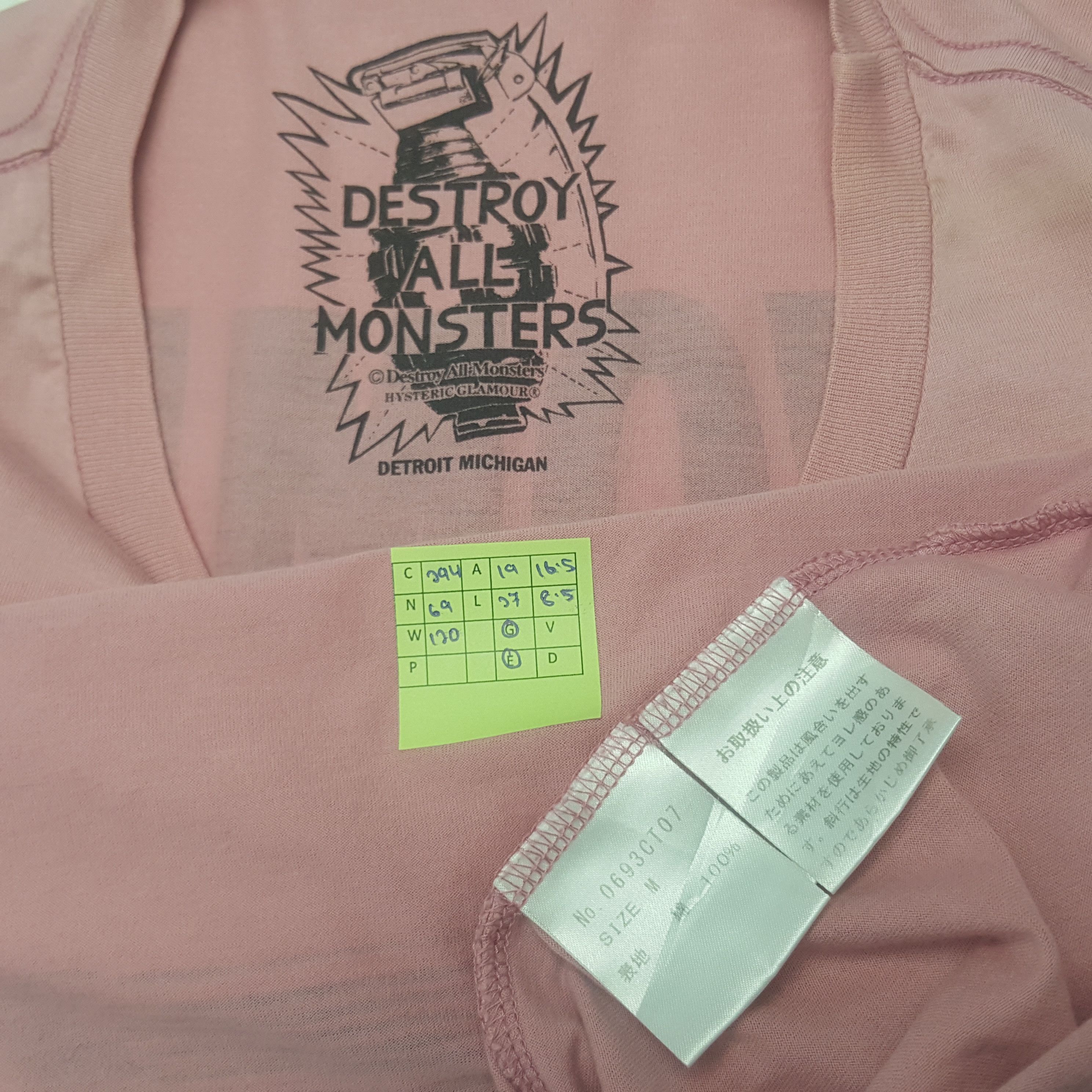Hysteric Glamour Vintage Hysteric Glamour X Destroy All Monster Tees C294N69 Size US M / EU 48-50 / 2 - 6 Thumbnail