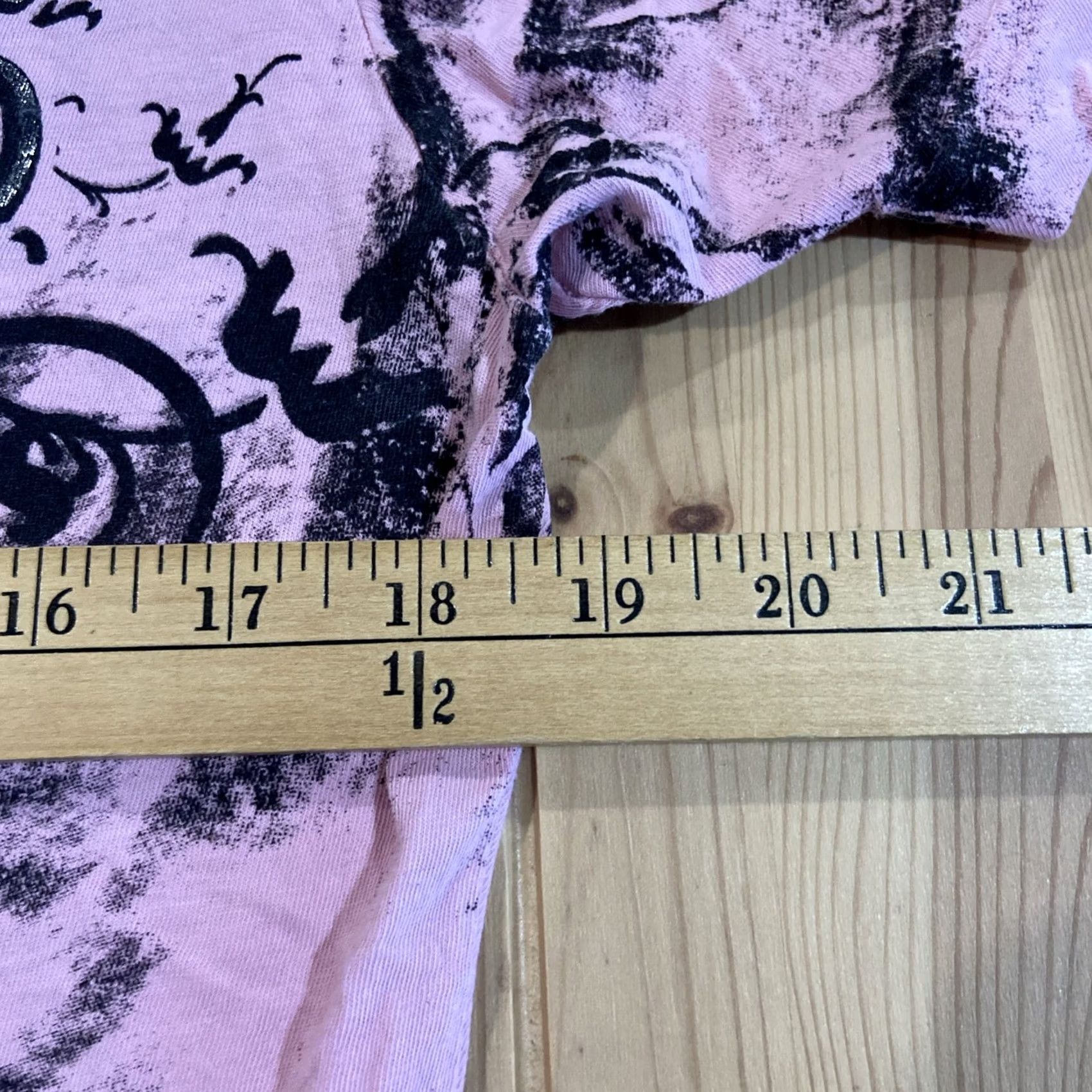 Gloverall VINTAGE Y2K Throwdown Premium All Over Print Pink T-Shirt XL Women Crew Neck Short Sleeve Skull Grunge Gothic Punk Double-Sided Black Cotton Knit Size XL / US 12-14 / IT 48-50 - 5 Thumbnail