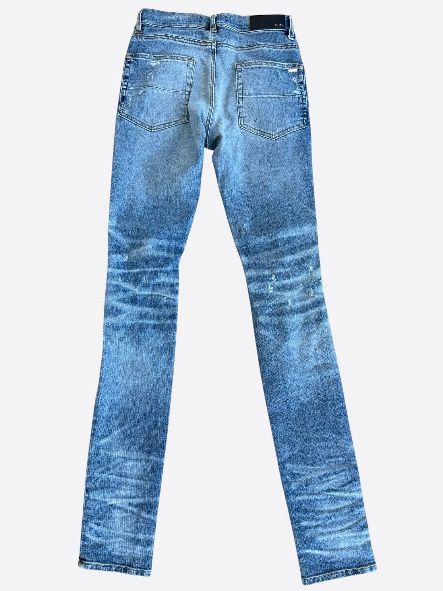 Amiri Amiri Clay Indigo Multicolor Patch Distressed Jeans Size US 30 / EU 46 - 2 Thumbnail