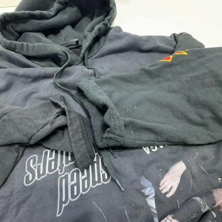 Balenciaga Balenciaga Black Printed Oversized Hoodie 0079-2507 Size US L / EU 52-54 / 3 - 6 Thumbnail