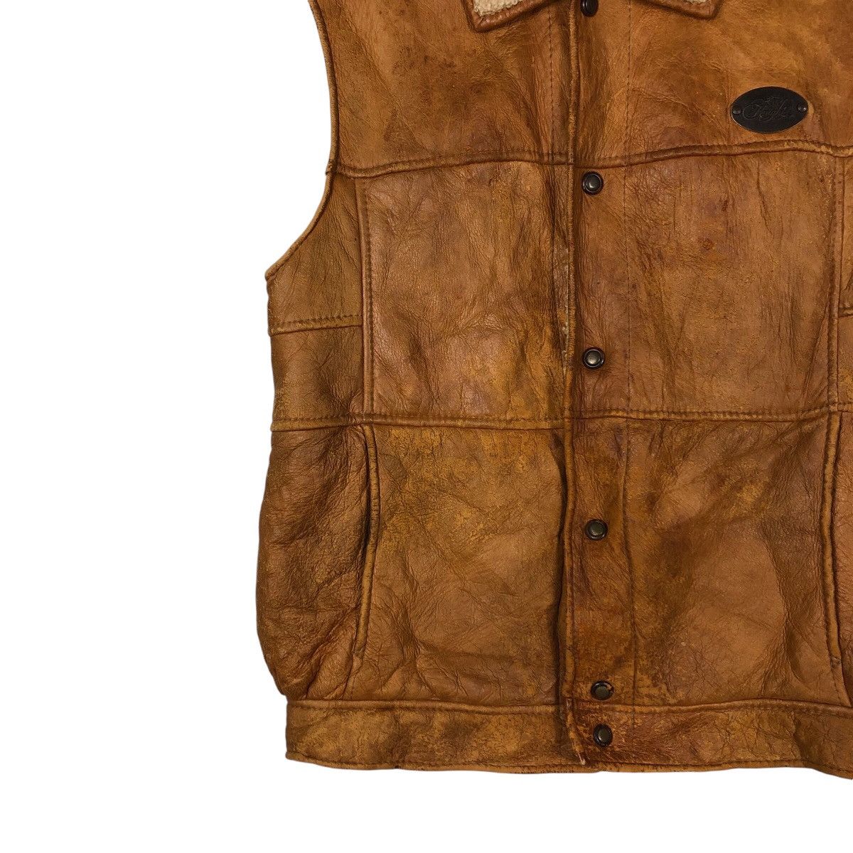 📌Vintage Tank Top Leather Shearling Aotea New Zealand