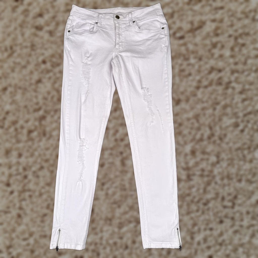 Venus Venus Jeans Womens 4 Pink Distressed Skinny Ankle Zip 5-Pocket Stretch Denim Size 27" / US 4 / IT 40 - 1 Thumbnail