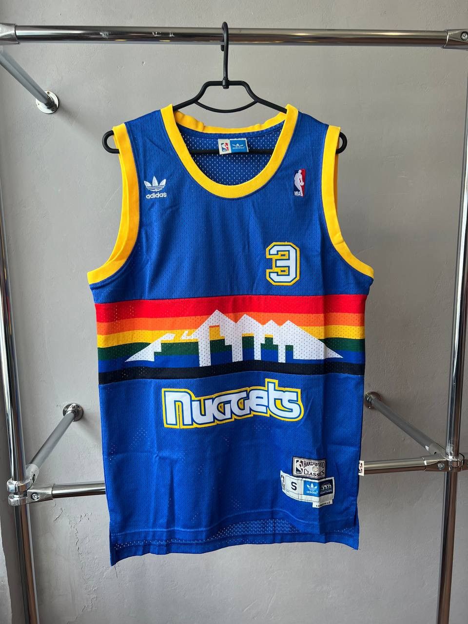 NBA 1987 NBA DENVER NUGGETS #3 IVERSON REMAKE BASKETBALL JERSEY Size US S / EU 44-46 / 1 - 2 Thumbnail