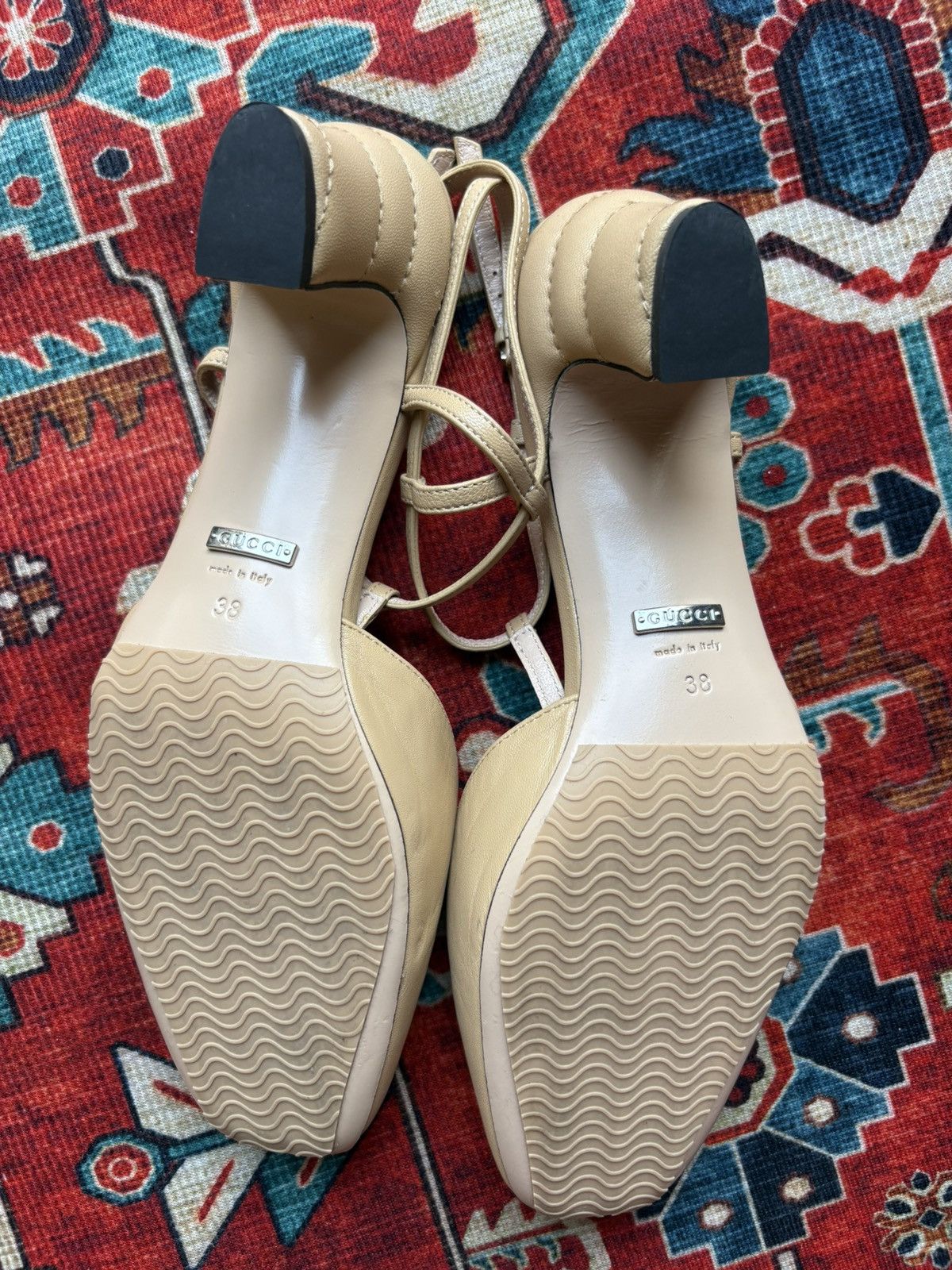 Gucci GUCCI Marmont T-Strap Leather Pumps Size US 8 / IT 38 - 7 Thumbnail