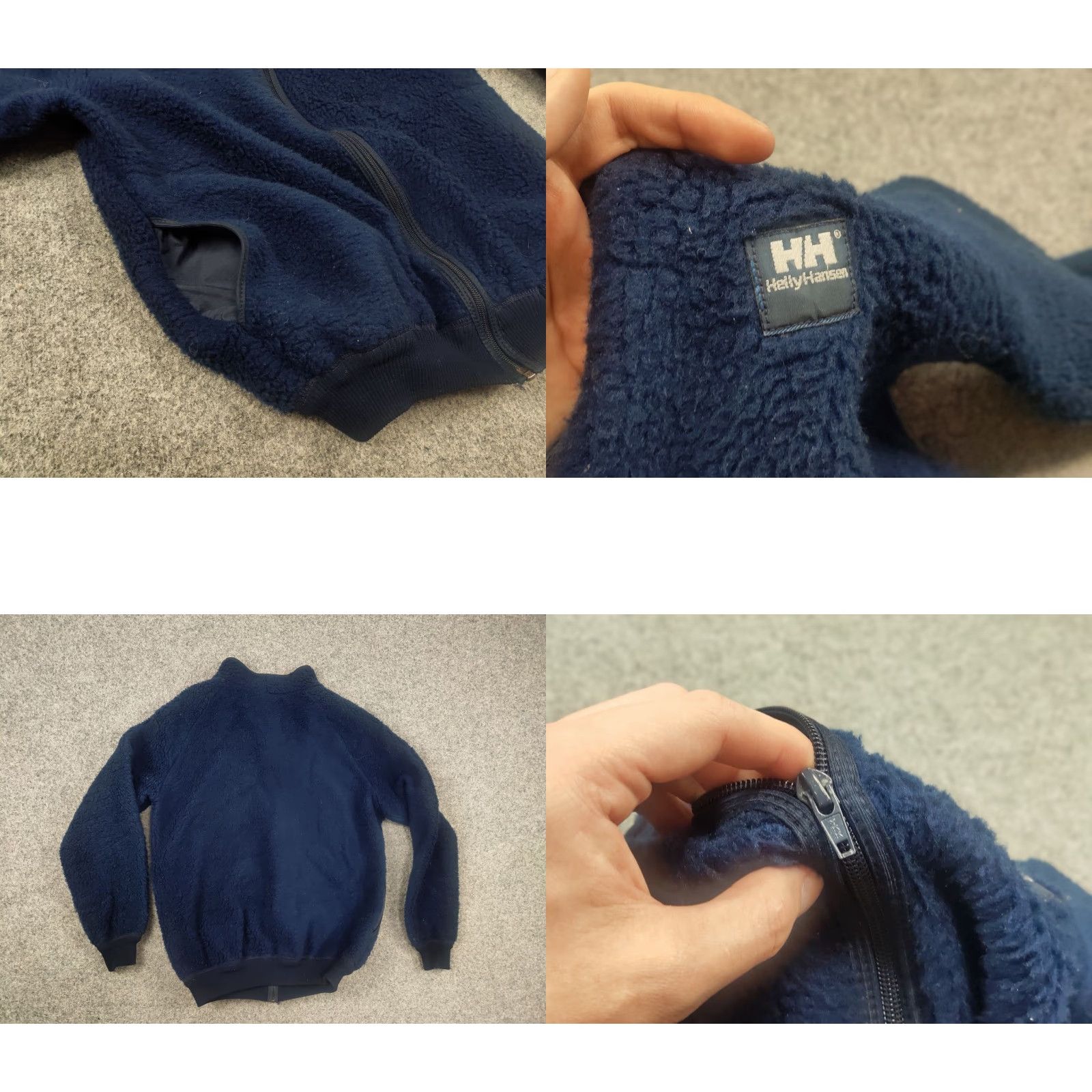 Helly Hansen VINTAGE Helly Hansen Deep Pile Sherpa Fleece Navy Logo Zip Jacket Size US M / EU 48-50 / 2 - 8 Thumbnail