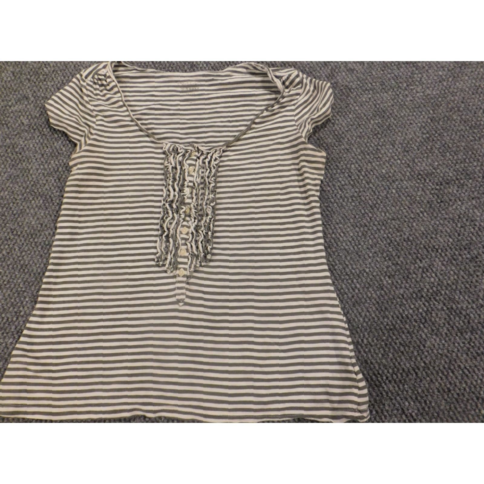 Old Navy Old Navy Blouse Womens Medium Green Striped Stretch Size M / US 6-8 / IT 42-44 - 3 Thumbnail