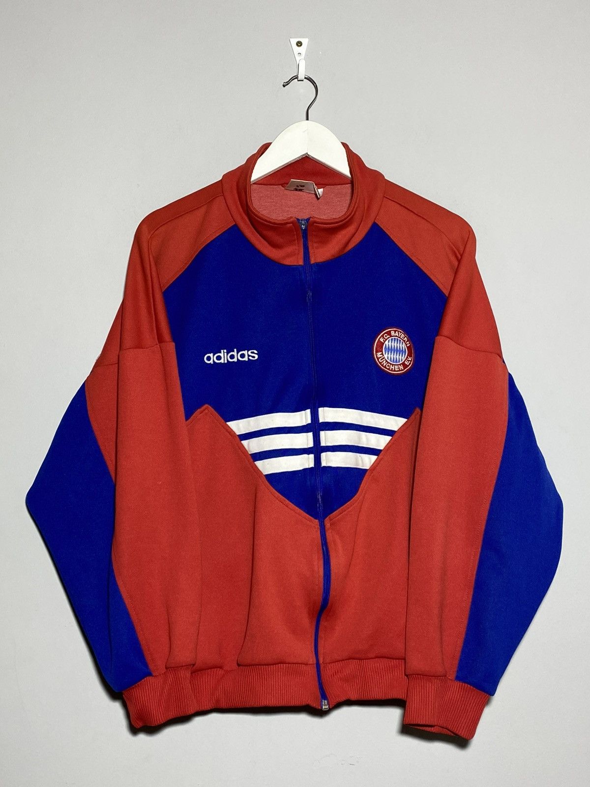 Adidas Vintage 90s Adidas Bayern Munich Football Jacket Track Top Size US L / EU 52-54 / 3 - 1 Thumbnail