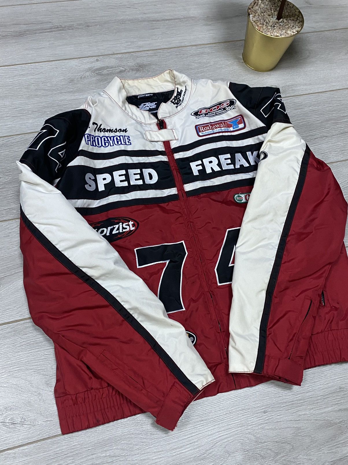 Vintage Speed Freak raising team 74 vintage bomber jacket Size US XL / EU 56 / 4 - 4 Thumbnail