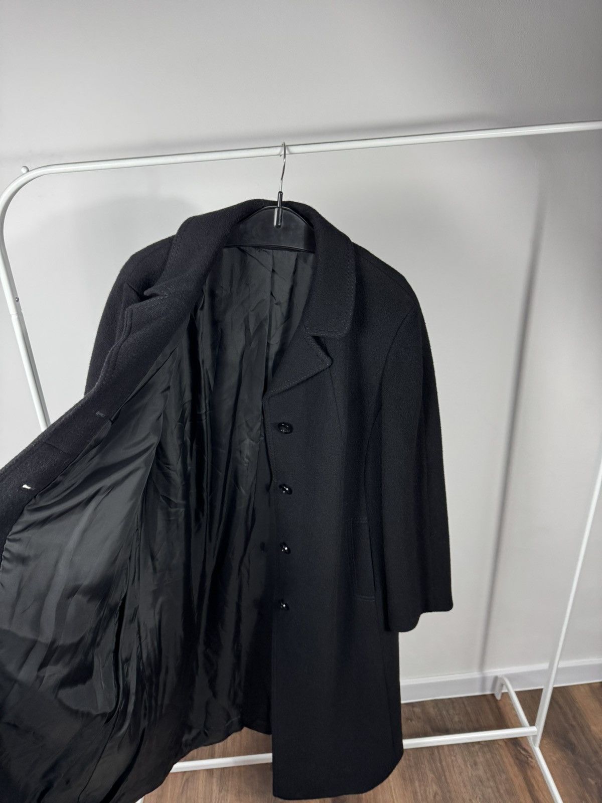Other Vintage Women Camel Hair Wool Coat Black Classic Long Warm Size XL / US 12-14 / IT 48-50 - 8 Thumbnail