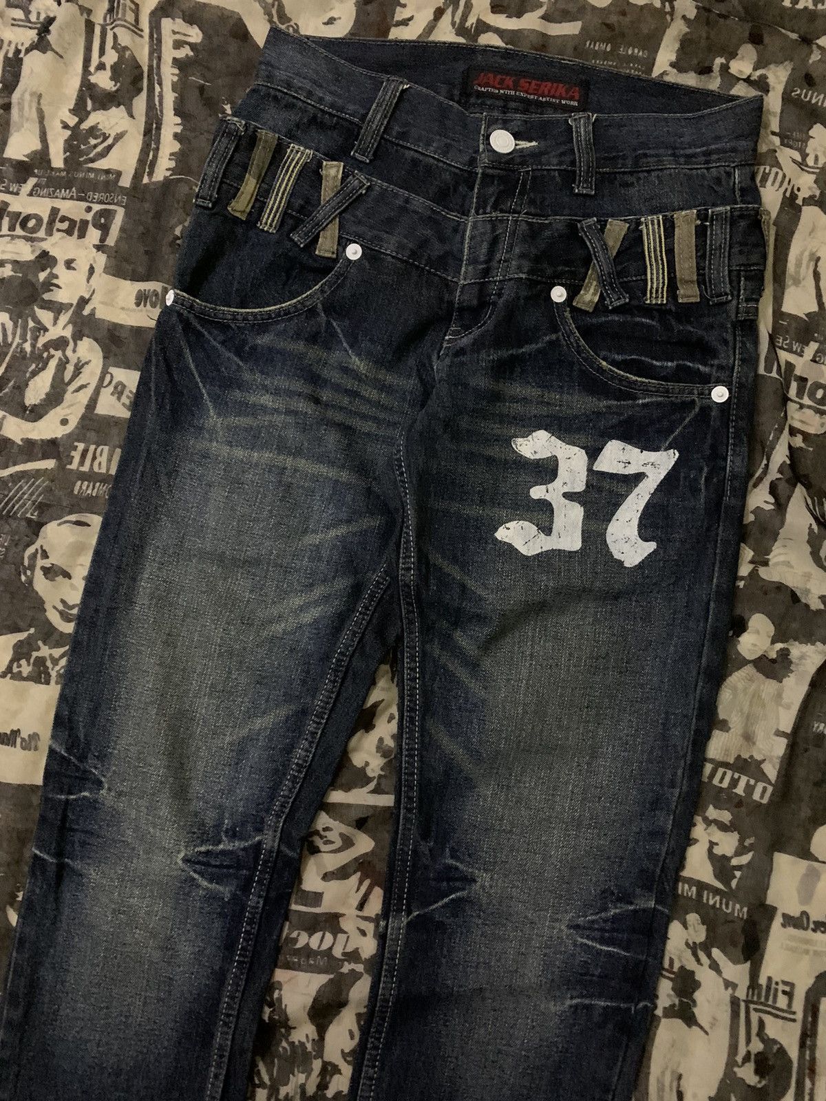 Hysteric Glamour 💥Japanese Flare Jack Serika Double Waist Wing Pocket Size US 29 - 4 Thumbnail