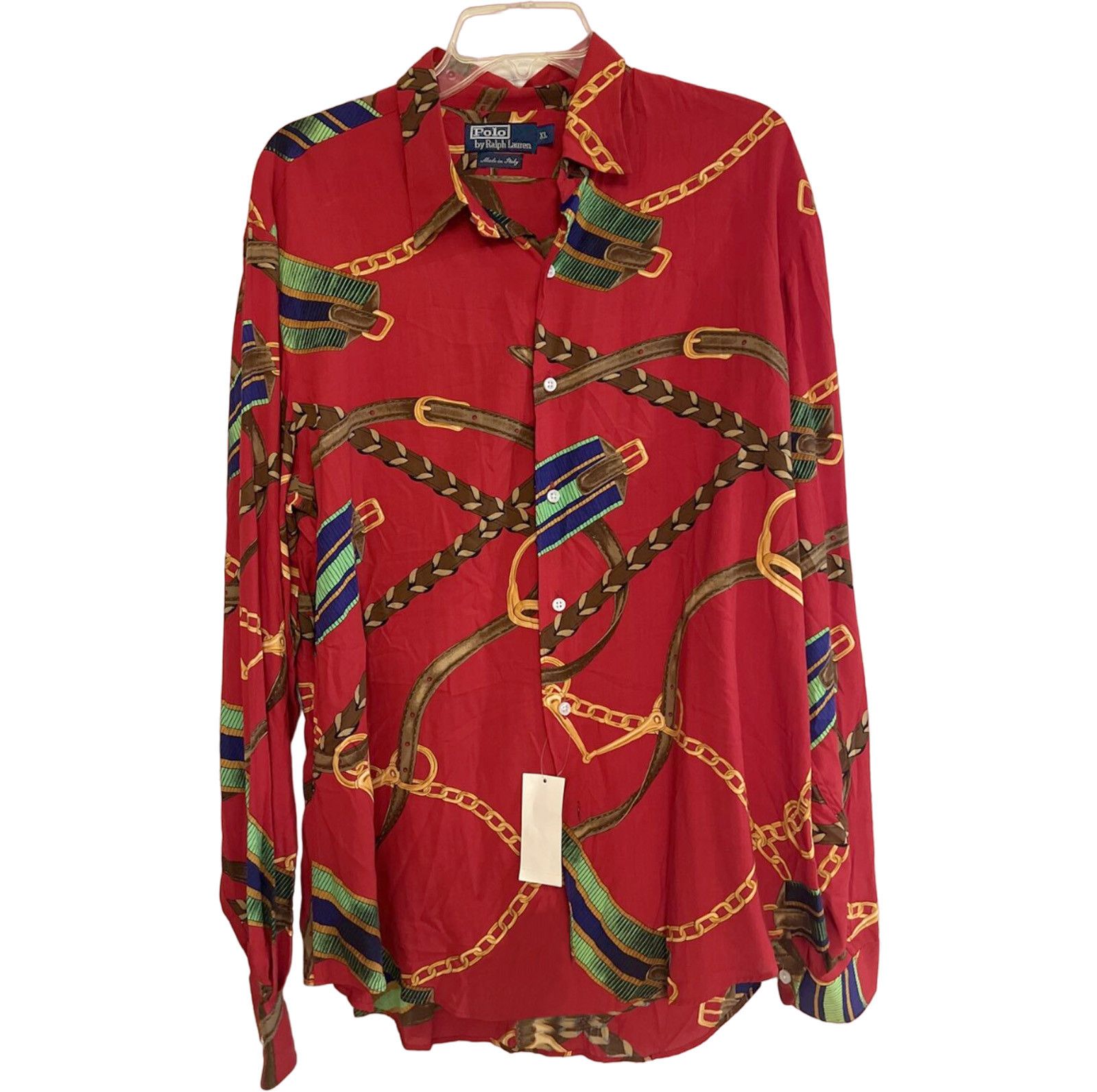 Polo Ralph Lauren NEW Vintage Polo Ralph Lauren Equestrian Shirt L Red ITALY Size US L / EU 52-54 / 3 - 1 Thumbnail
