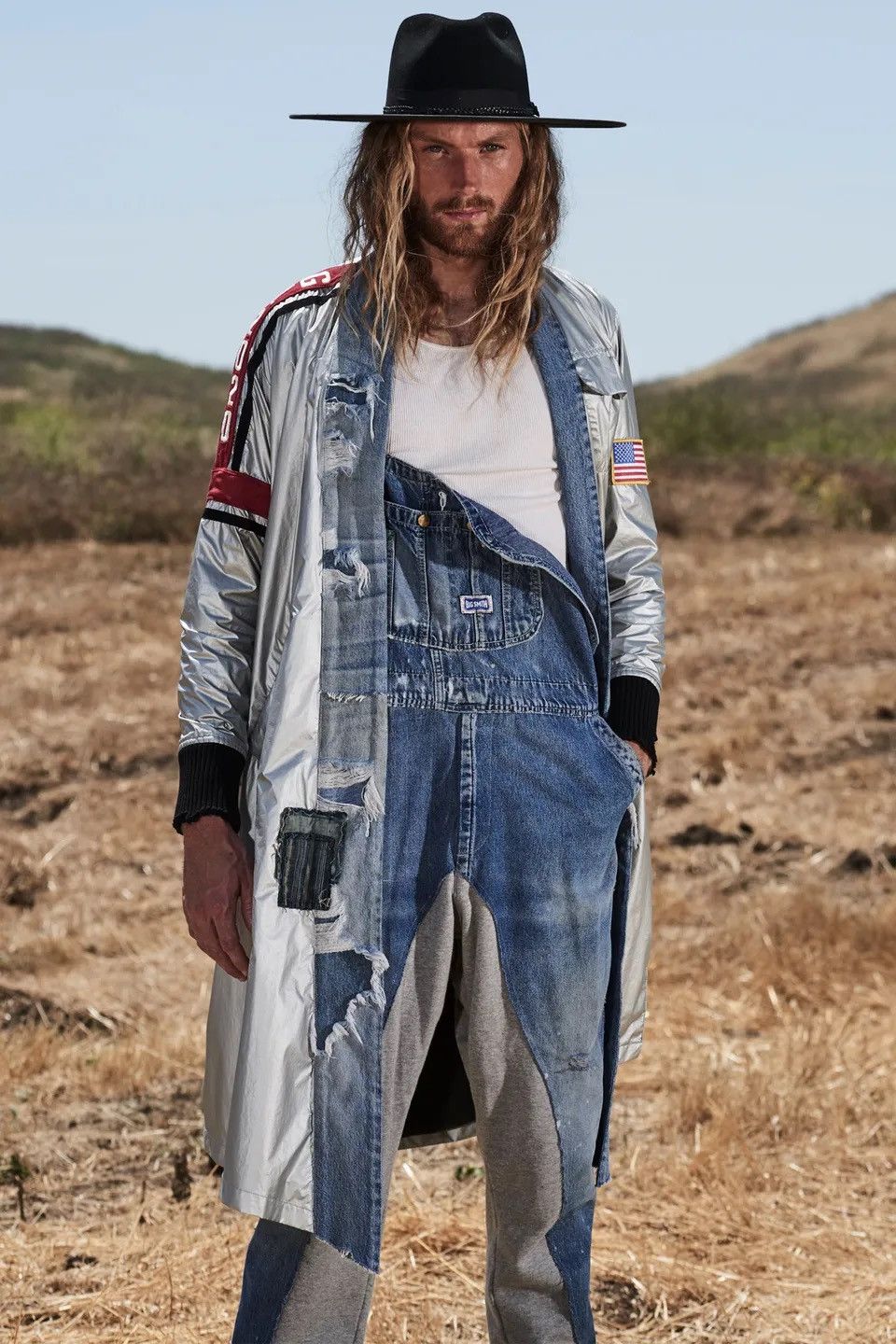 Greg Lauren SS20 Sample Hybrid Denim Overall 50/50 Fragment Size US 32 / EU 48 - 3 Thumbnail
