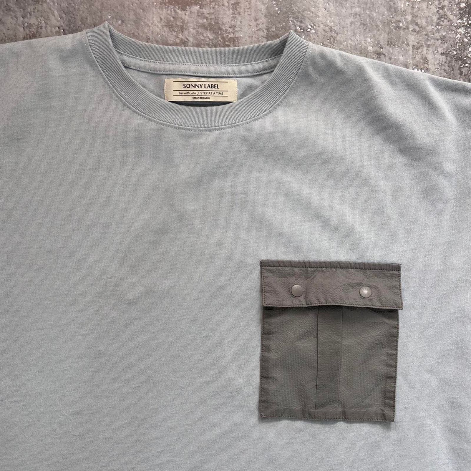 Japanese Brand × URBAN RESEARCH DOORS Blue Urban Research Sonny Label Blank Pocket T Shirt! Nylon Size US L / EU 52-54 / 3 - 3 Thumbnail