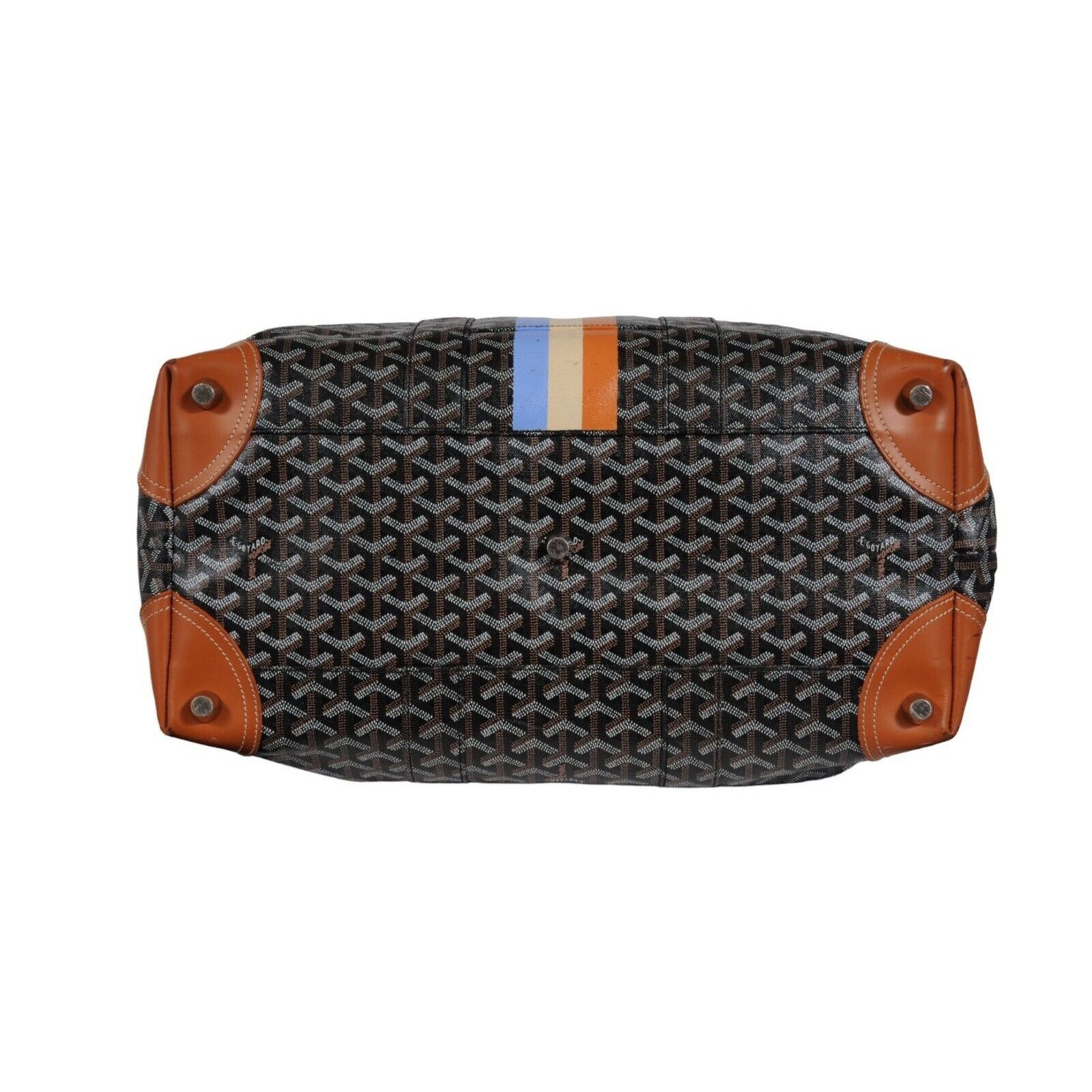 Goyard Boeing 45 Black Brown Leather Duffle Travel Carry On Size ONE SIZE - 13 Thumbnail