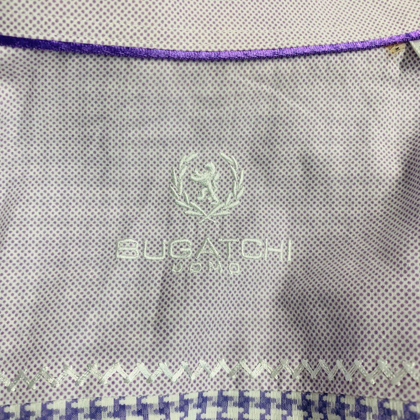 Other BUGATCHI UOMO Purple White Houndstooth Cotton Long Sleeve Size US L / EU 52-54 / 3 - 5 Thumbnail