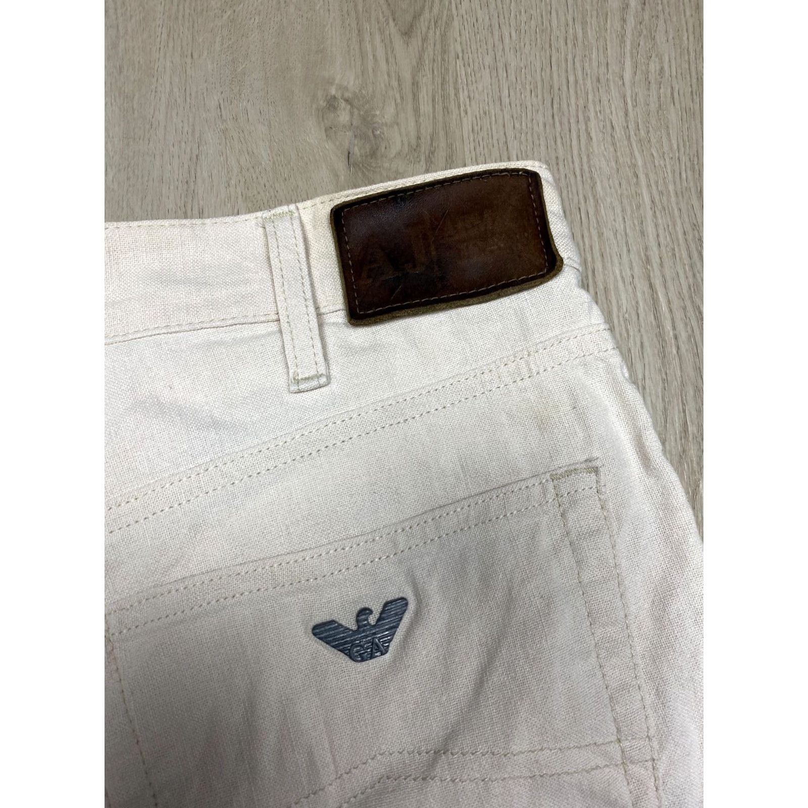 Vintage Armani Jeans Vintage Mens LINEN Jeans Size 36 Beige Regular 36 in 32 in 36 XS? Size US 36 / EU 52 - 3 Thumbnail