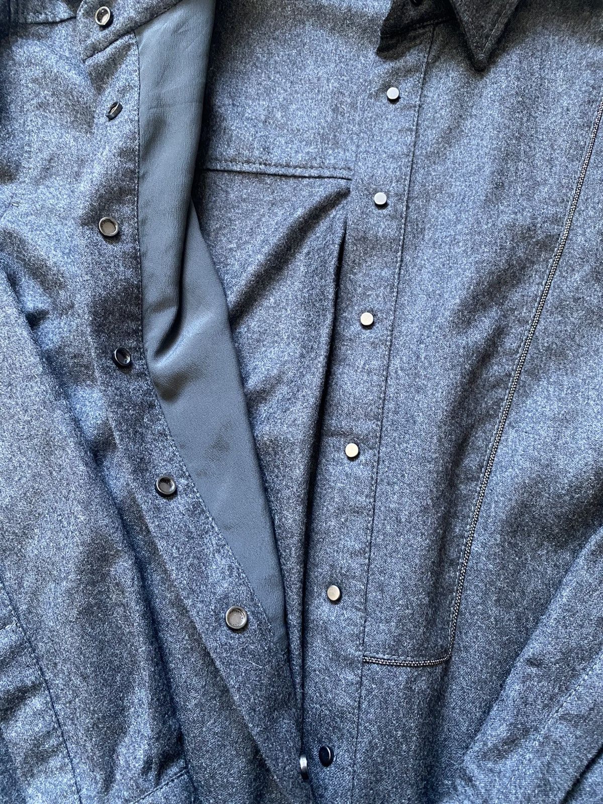 Brunello Cucinelli Brunello Cucinelli Humanity Women’s Gray Wool Dress Luxury Size L / US 10 / IT 46 - 8 Thumbnail