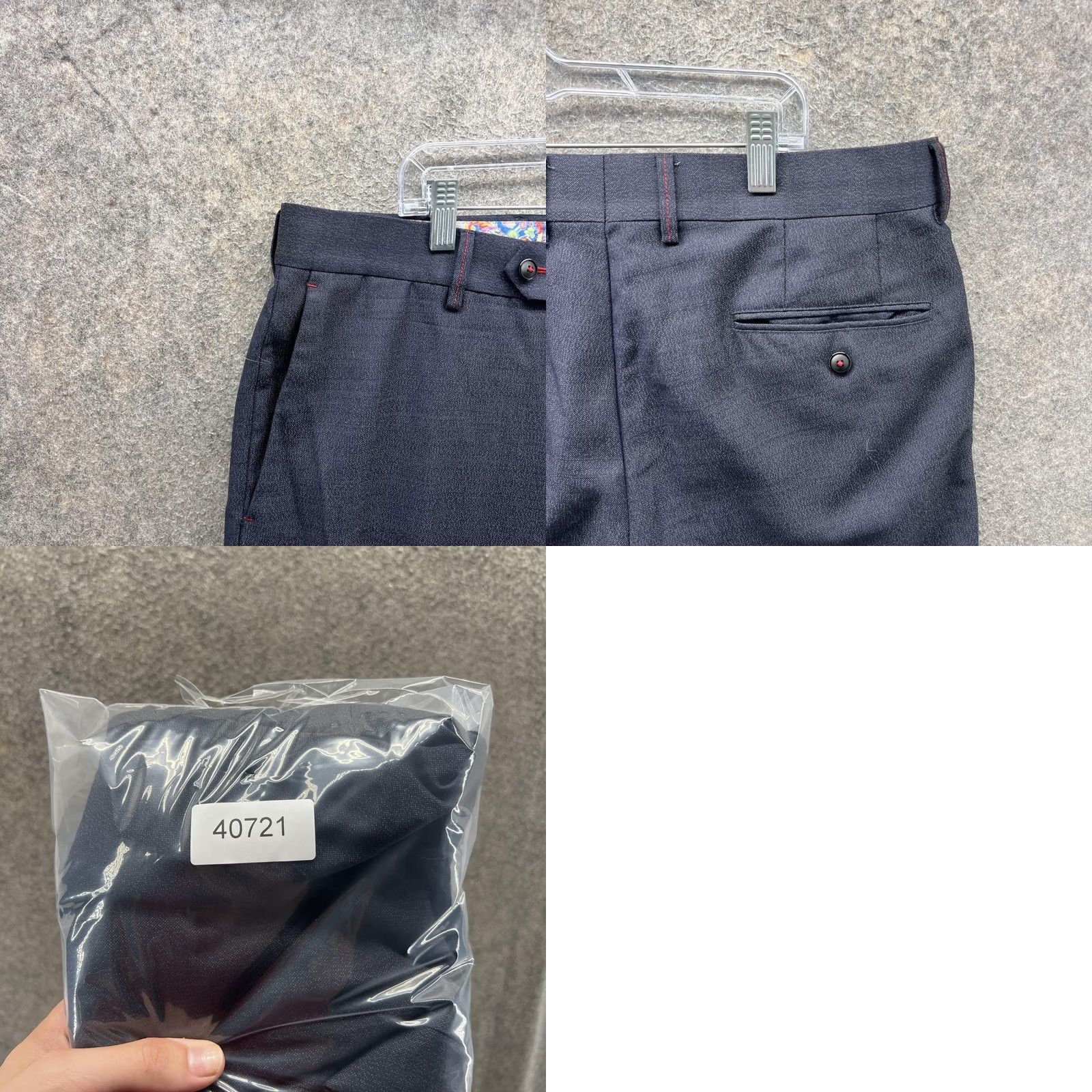 Robert Graham Robert Graham Dress Pants Mens 40 Blue Wool Silk Blend Flat Front Lined Trouser Size US 40 / EU 56 - 8 Thumbnail