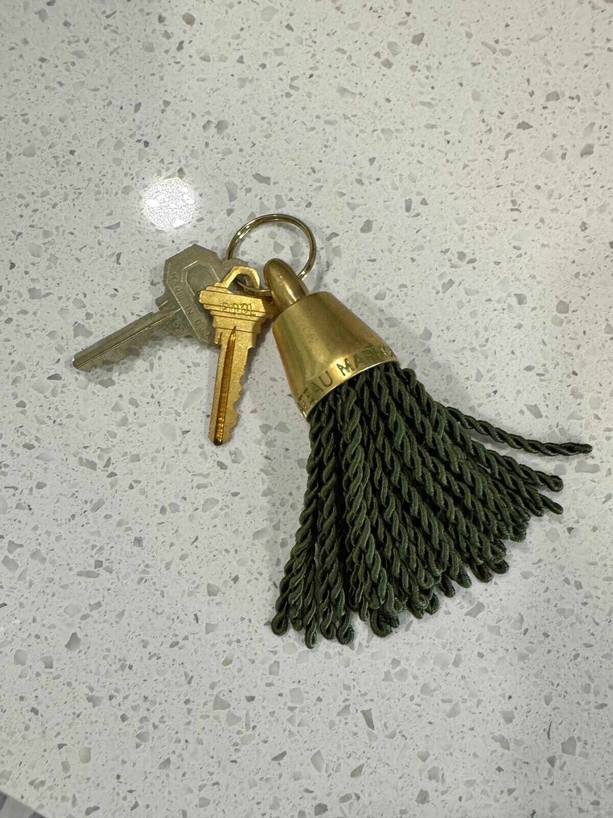 image of Vintage 100% Authentic Iconic Chateau Marmont Hotel Keychain in Green/Brass, Men's