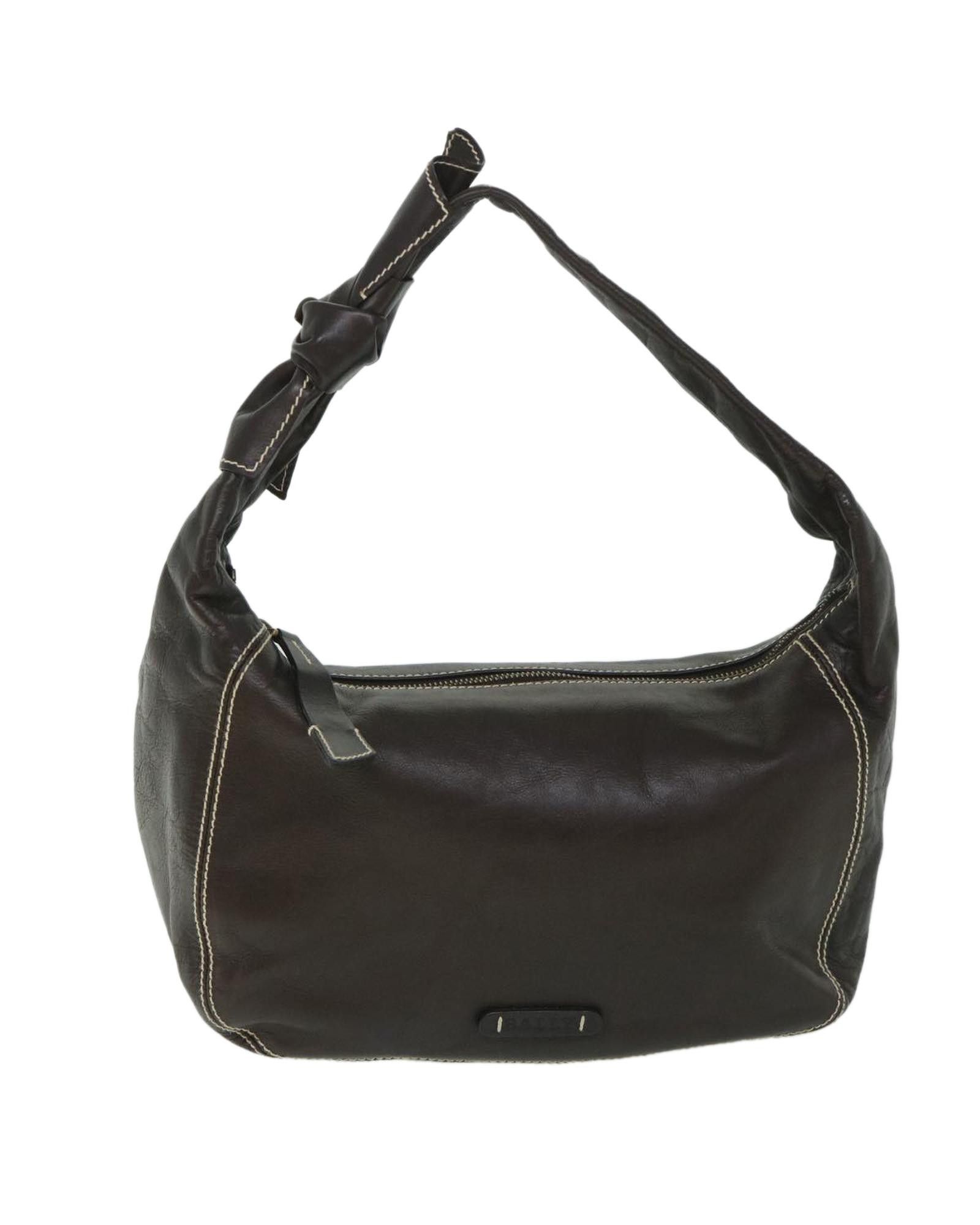 image of Bally Leather Shoulder Bag In Brown, Women's