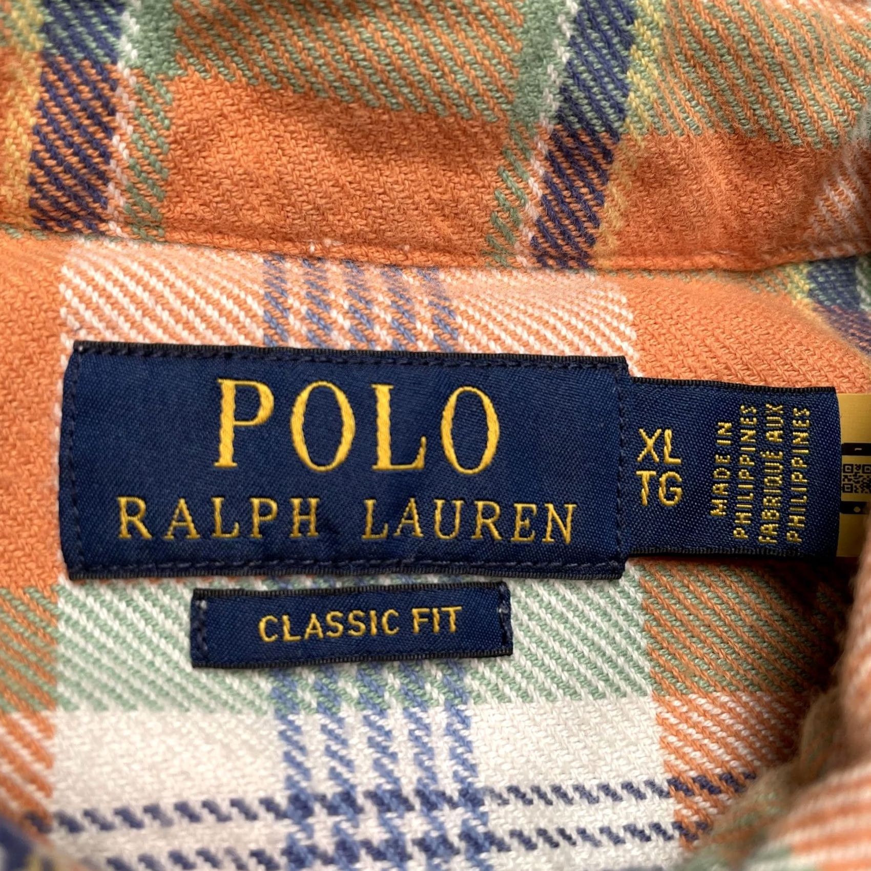 Polo Ralph Lauren Polo Ralph Lauren Shirt Mens XL Orange Plaid Flannel Long Sleeve Button-Up Size US XL / EU 56 / 4 - 2 Thumbnail